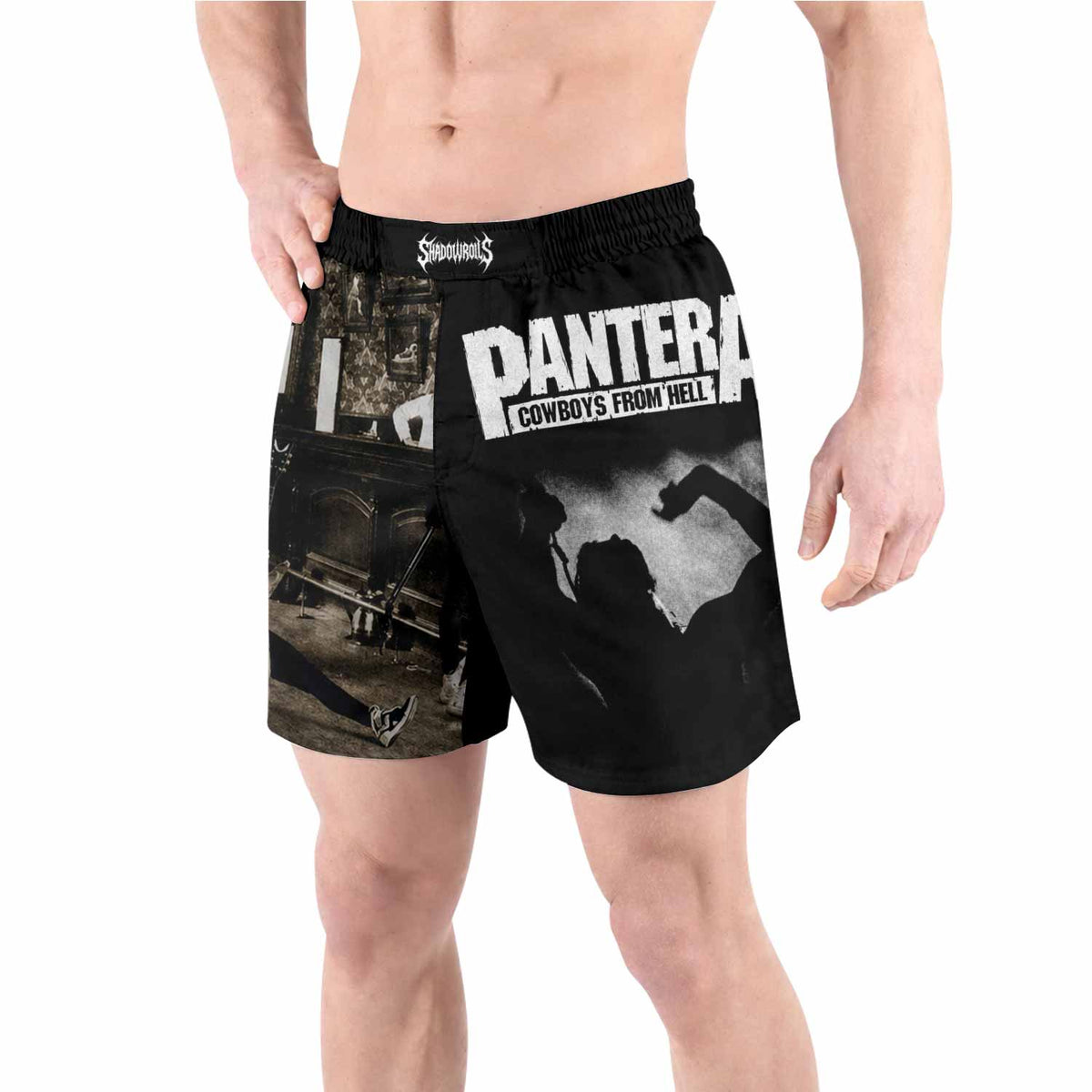 Cowboys from Hell Pantera Grappling Shorts - front view lifestyle
