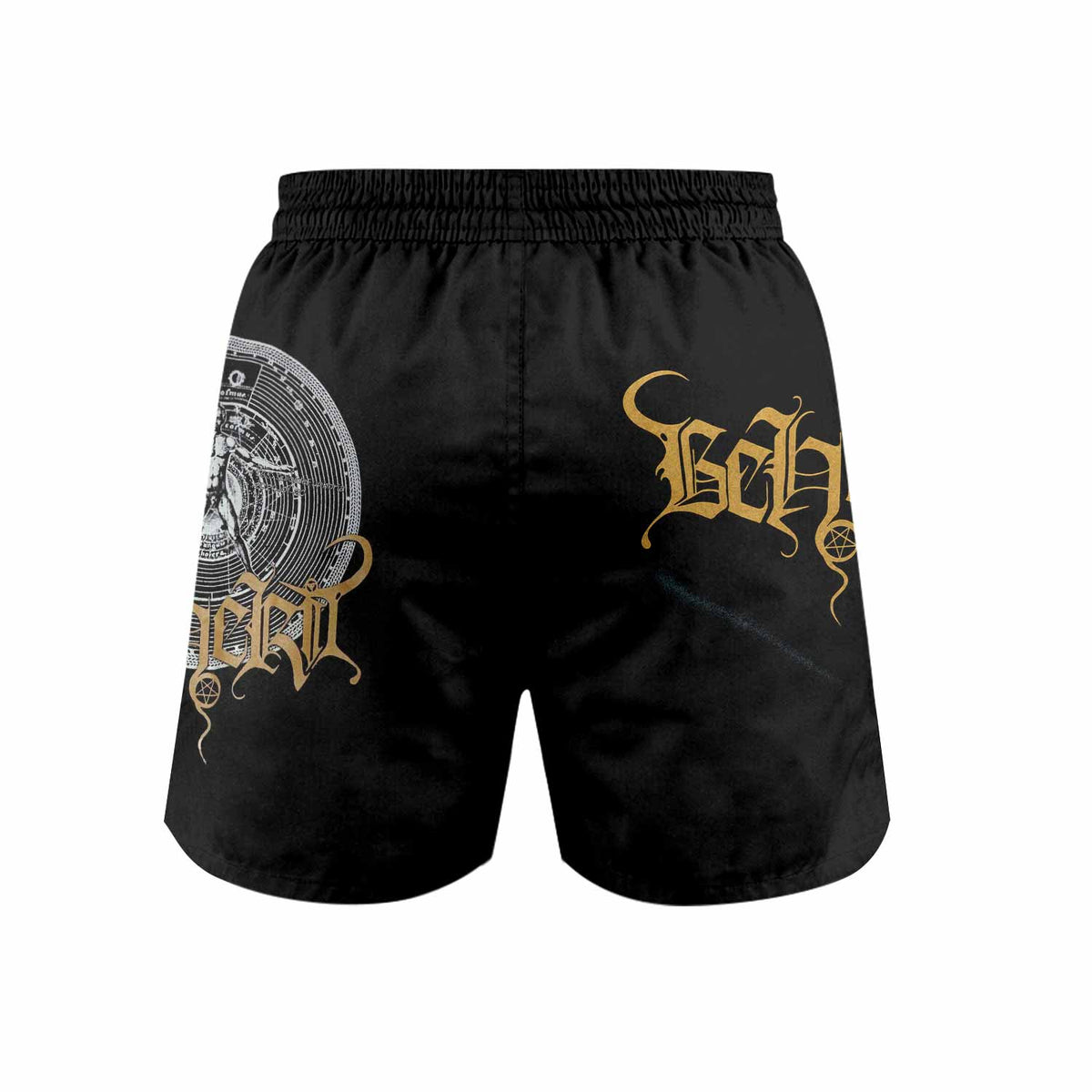 Beherit Drawing Down the Moon Grappling Shorts - back view mockup