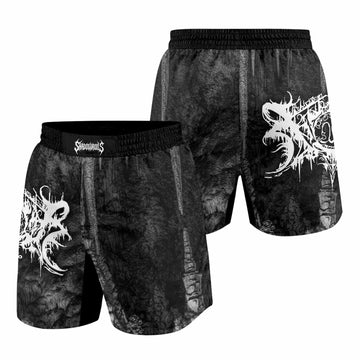 Xasthur Nocturnal Poisoning Grappling Shorts - front and back view