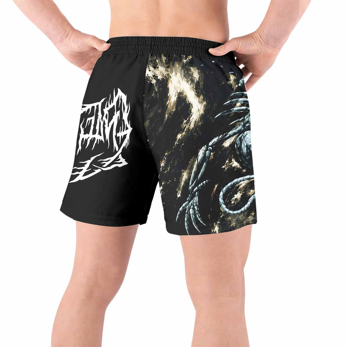 Leviathan A Silhouette in Splinters Grappling Shorts - back view lifestyle