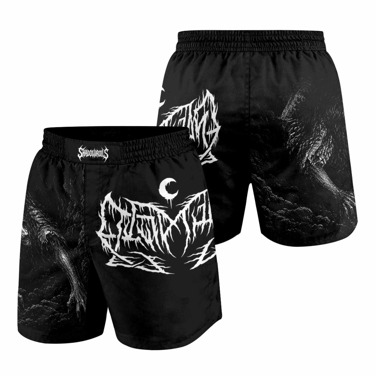 Leviathan Fucking Your Ghost In Chains of Ice Grappling Shorts - front and back view
