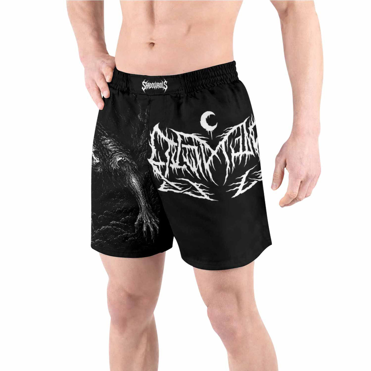 Leviathan Fucking Your Ghost In Chains of Ice Grappling Shorts - front view lifestyle