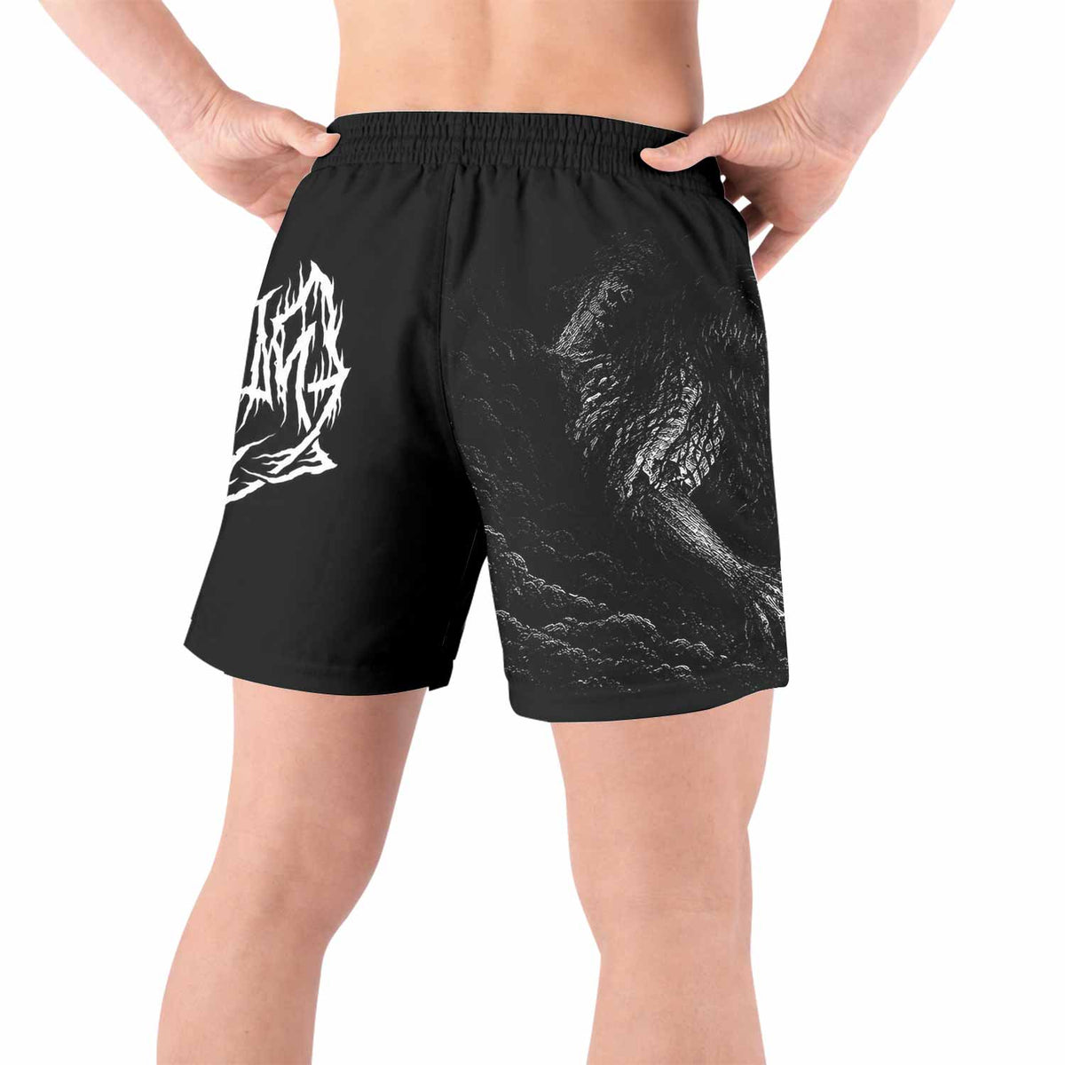 Leviathan Fucking Your Ghost In Chains of Ice Grappling Shorts - back view lifestyle