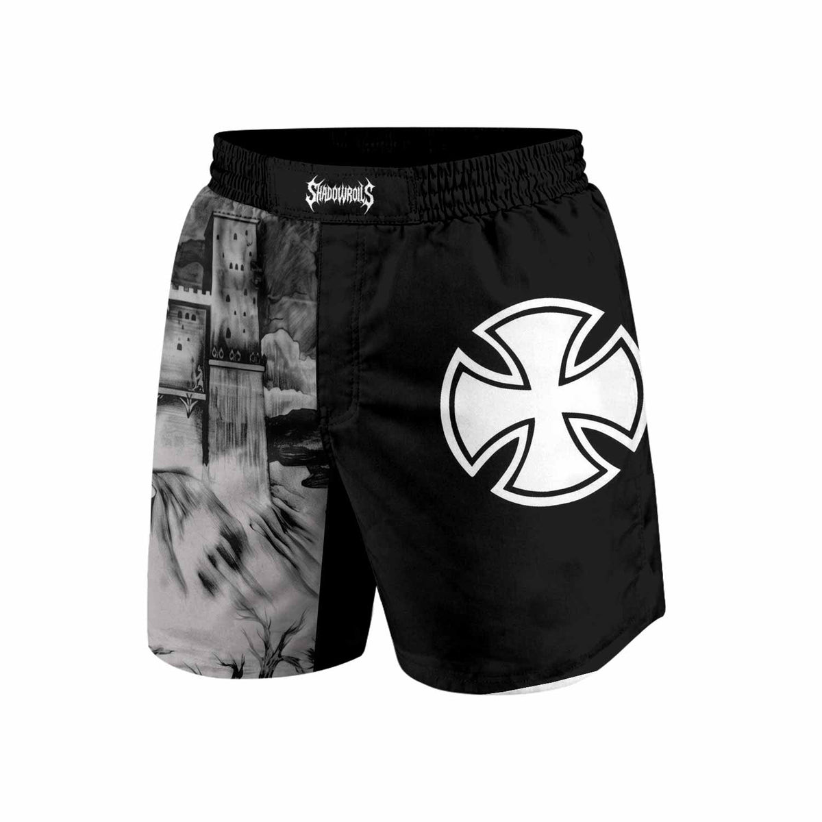 Satyricon Dark Medieval Times Grappling Shorts - front view mockup