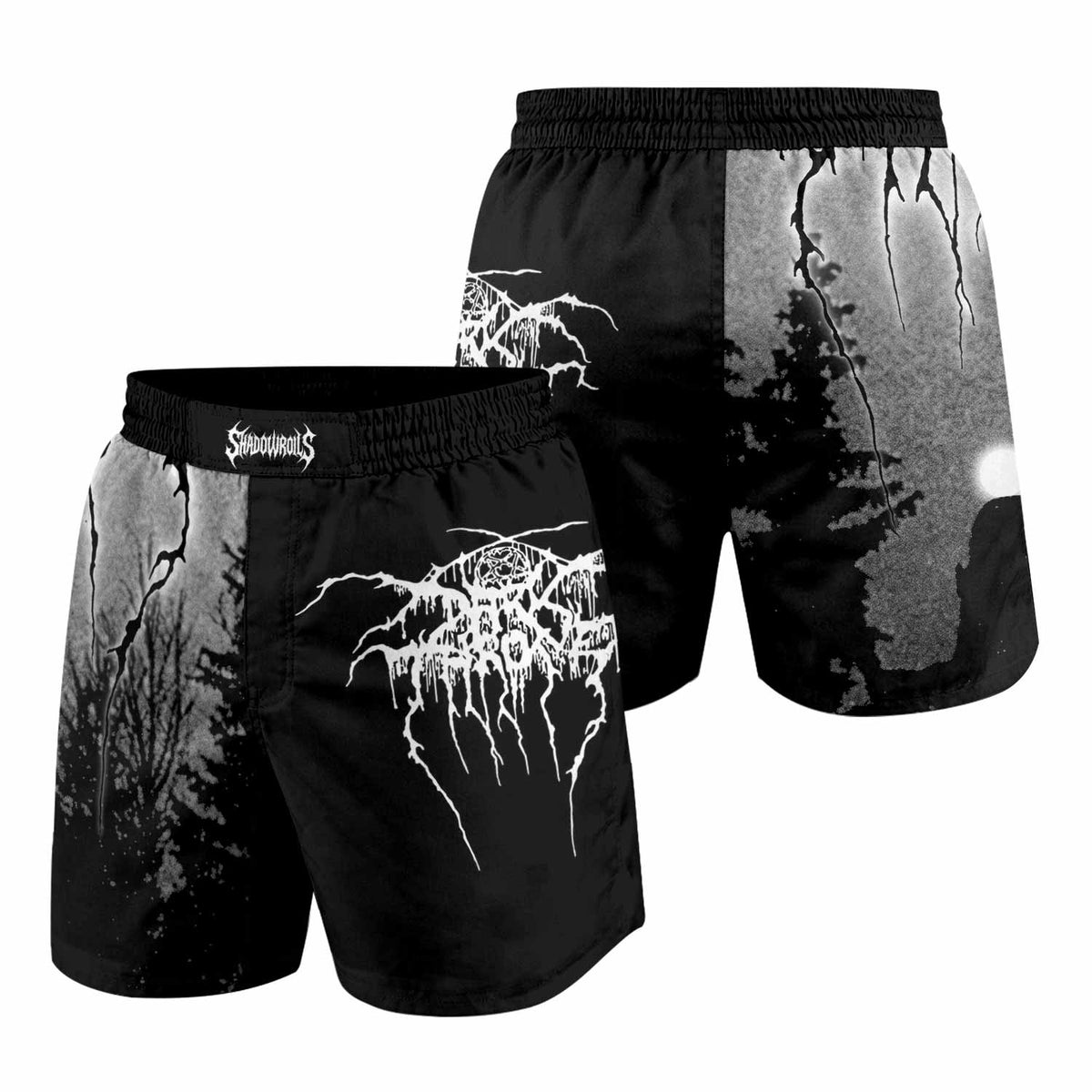 Darkthrone Panzerfaust Grappling Shorts - front and back view