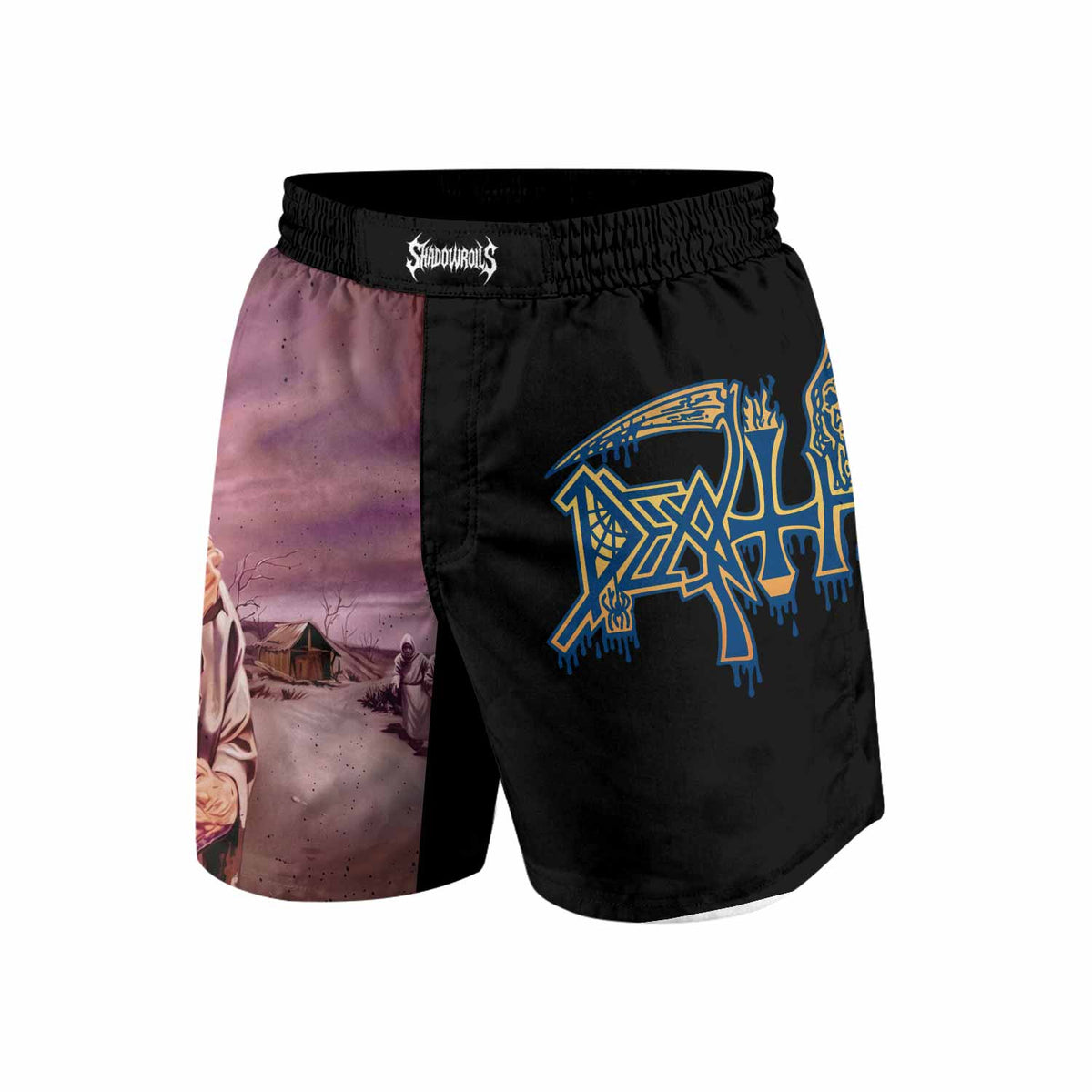 Death Leprosy Grappling Shorts - front view mockup