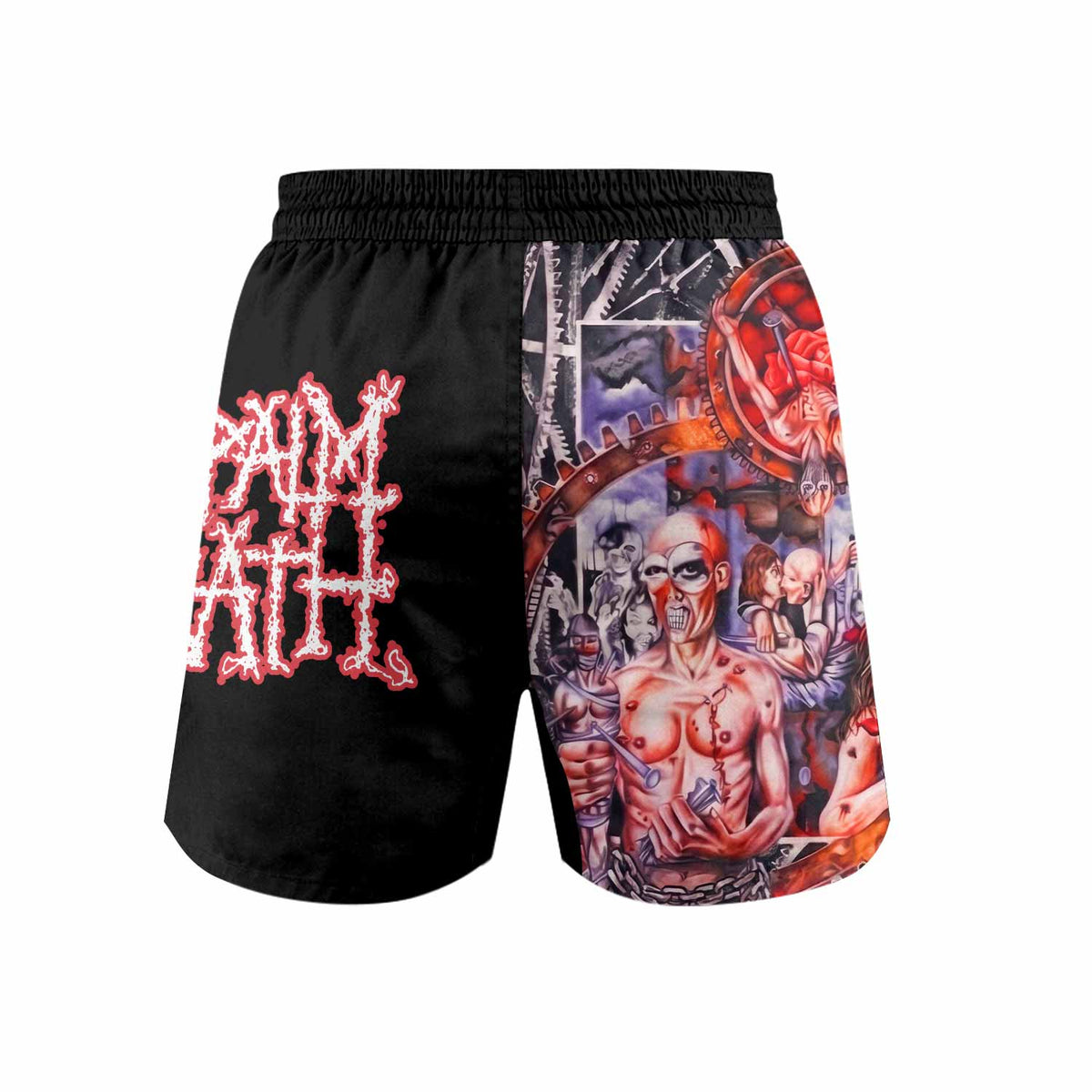 Napalm Death Utopia Banished Grappling Shorts - back view mockup