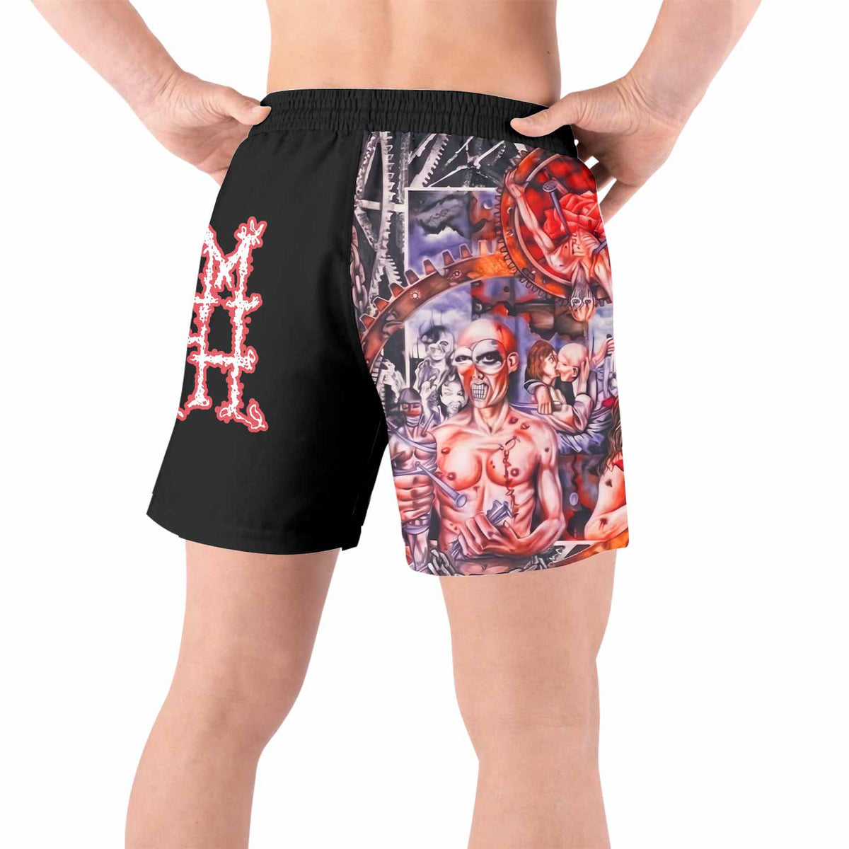 Napalm Death Utopia Banished Grappling Shorts - back view lifestyle