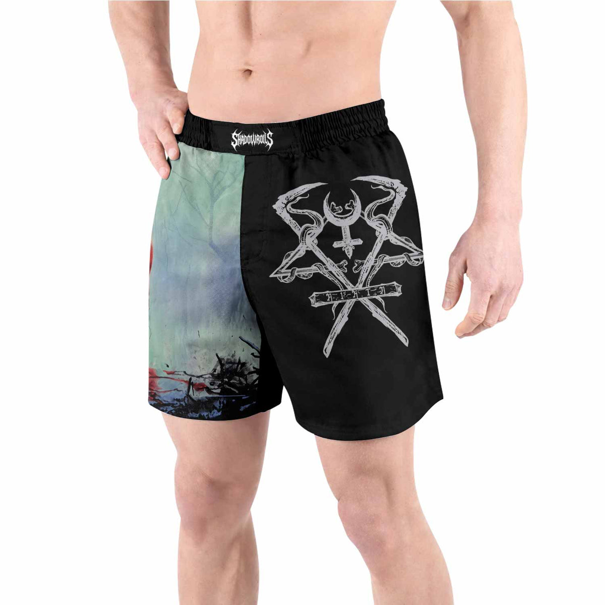 Lorna Shore And I Return To Nothingness Grappling Shorts - front view lifestyle