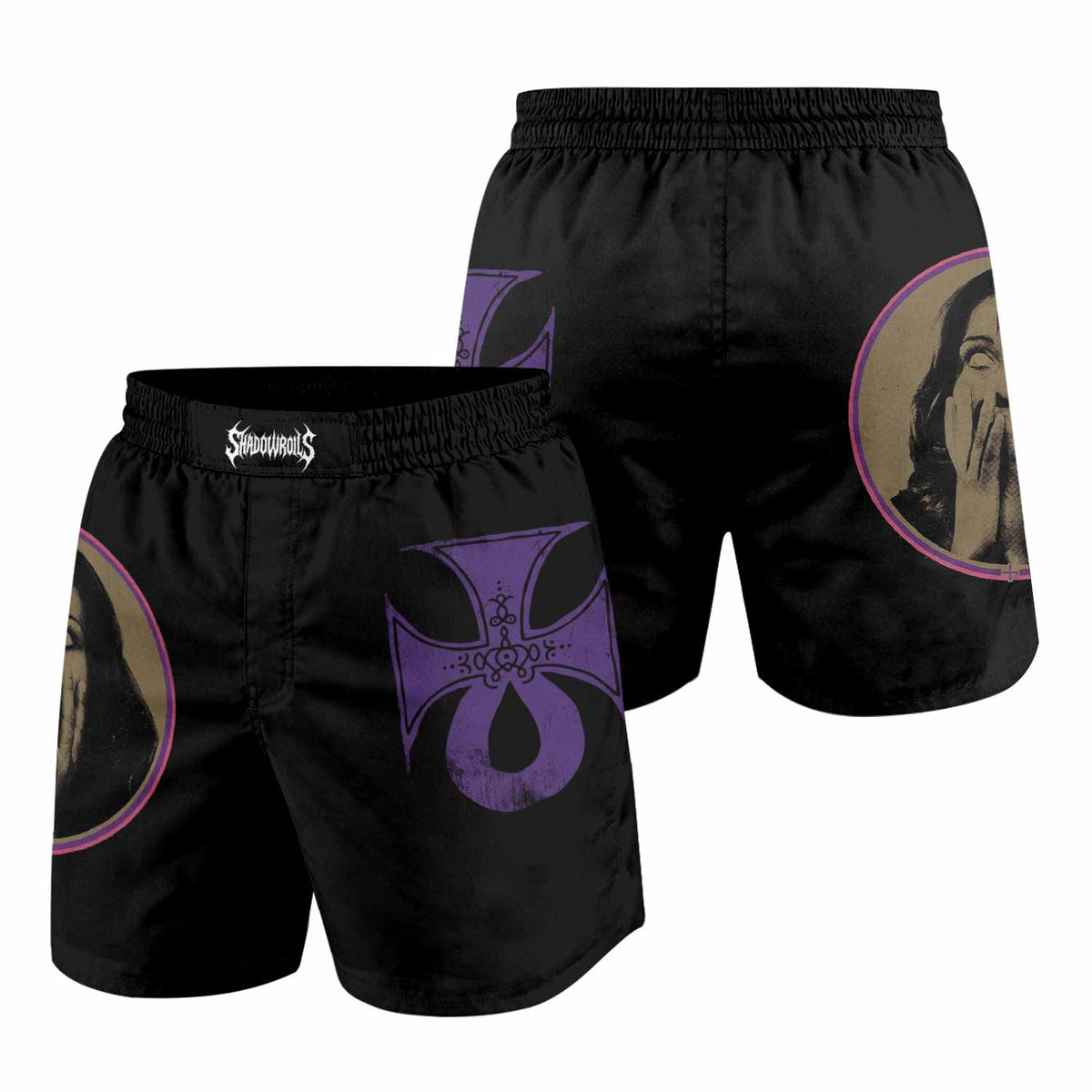 Electric Wizard Let Us Prey Grappling Shorts - front and back view