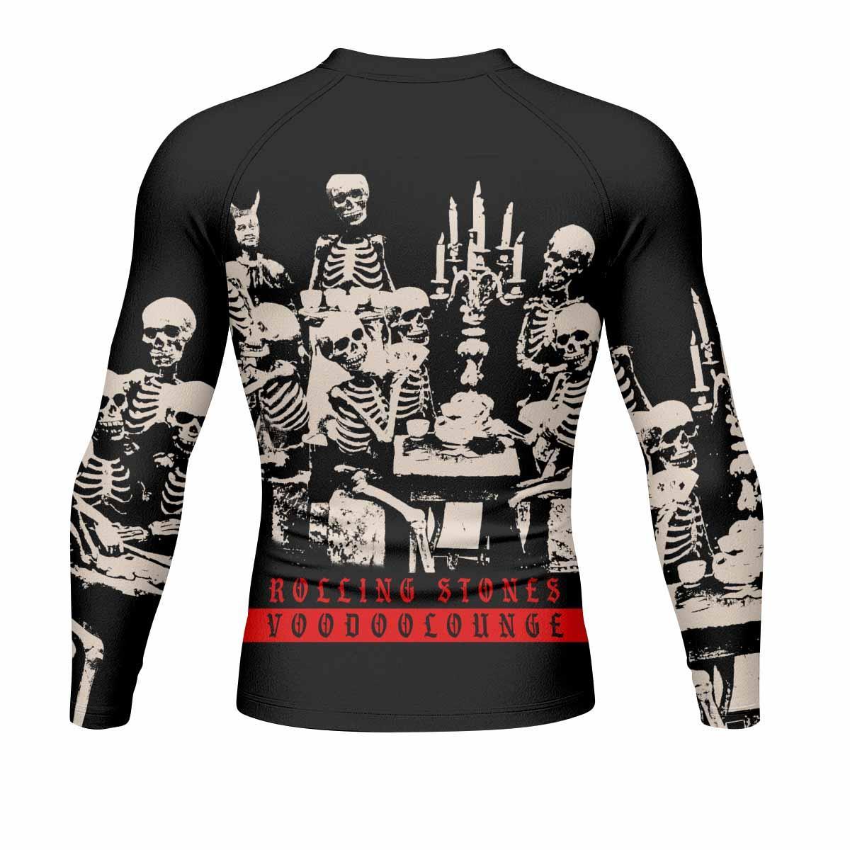 The Rolling Stones Voodoo Lounge Men's Rash Guard Long Sleeve - back view mockup