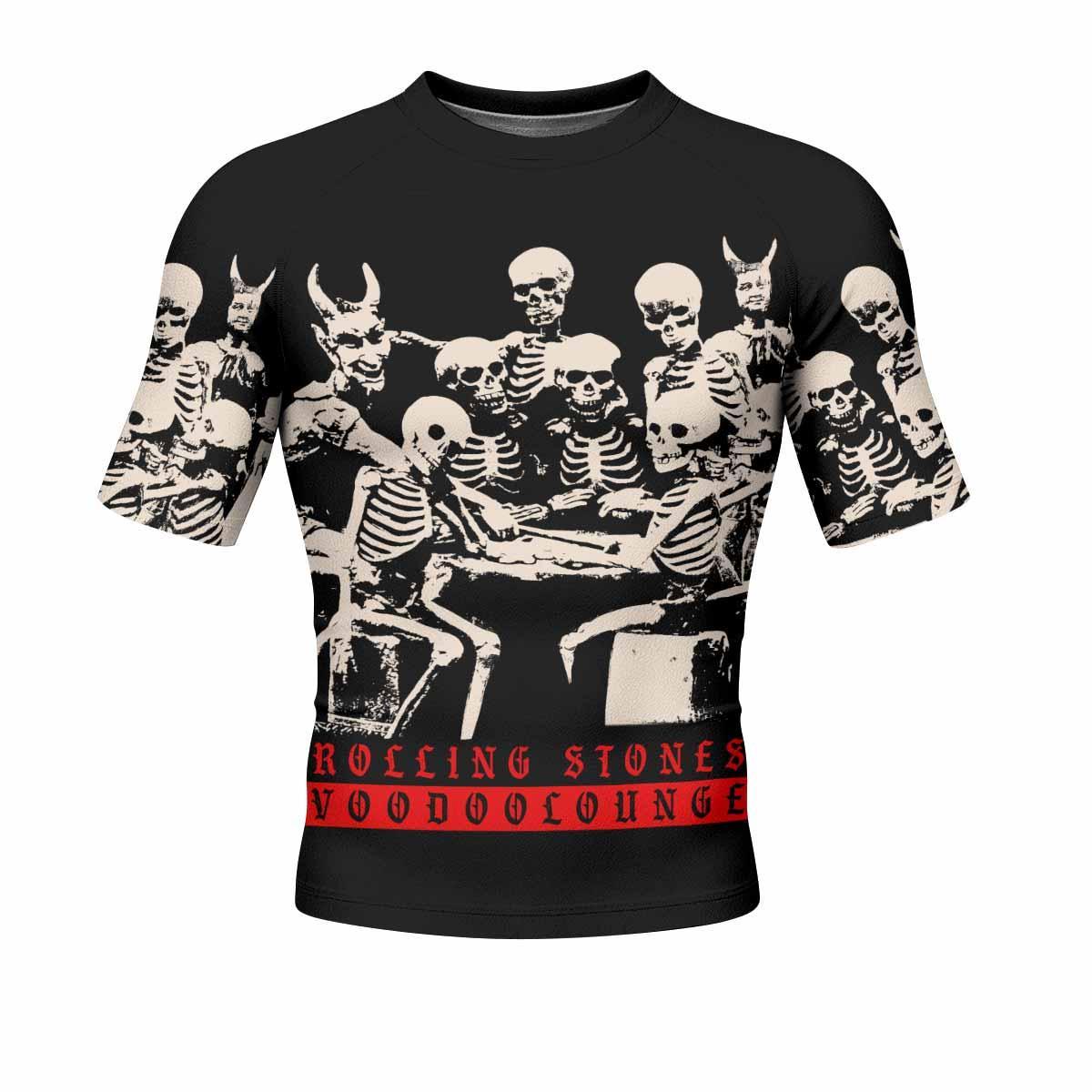 The Rolling Stones Voodoo Lounge Men's Rash Guard Short Sleeve - front view mockup