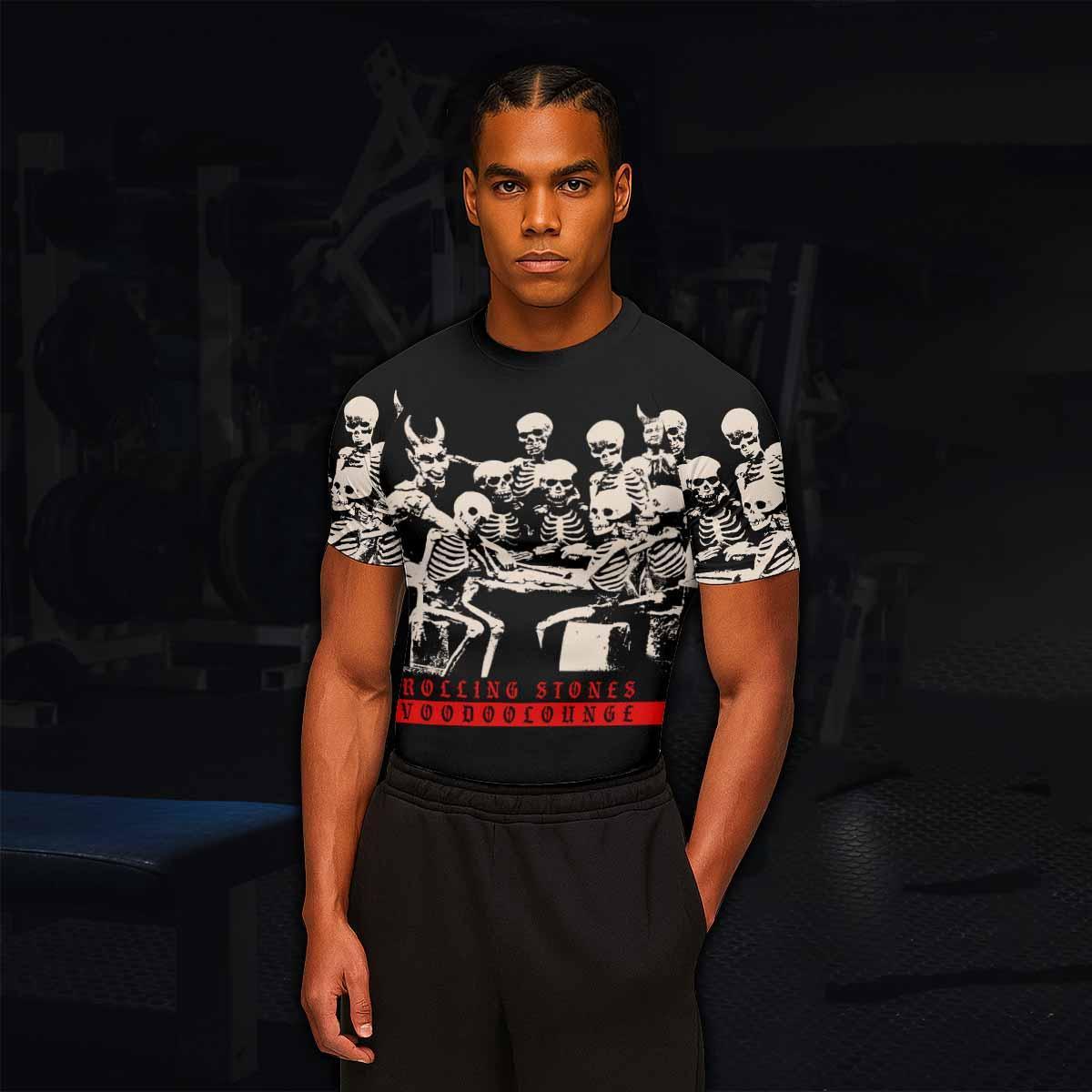 The Rolling Stones Voodoo Lounge Men's Rash Guard Short Sleeve - lifestyle view