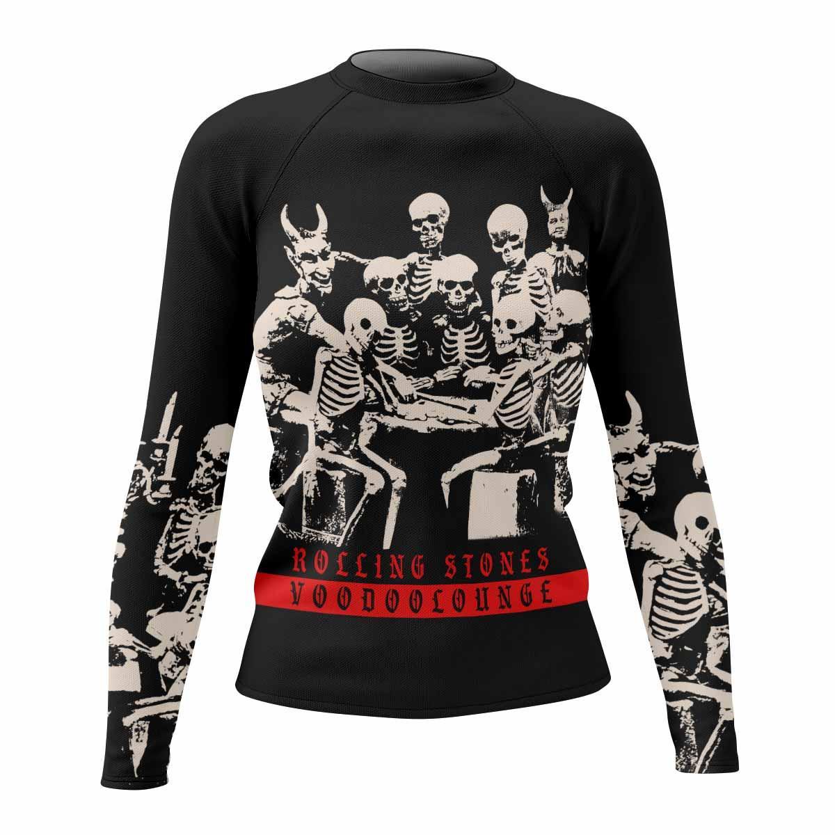 The Rolling Stones Voodoo Lounge Women's Rash Guard Long Sleeve - front view mockup