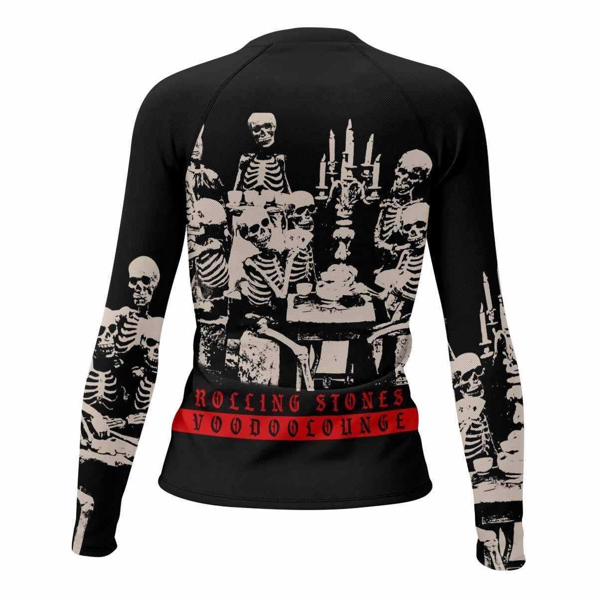 The Rolling Stones Voodoo Lounge Women's Rash Guard Long Sleeve - back view mockup
