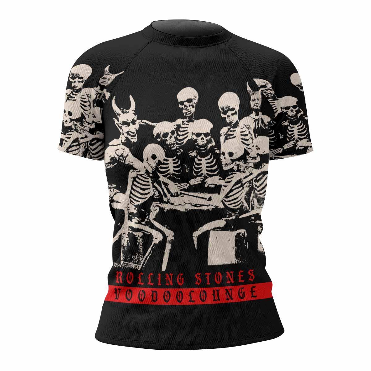 The Rolling Stones Voodoo Lounge Women's Rash Guard Short Sleeve - front view mockup