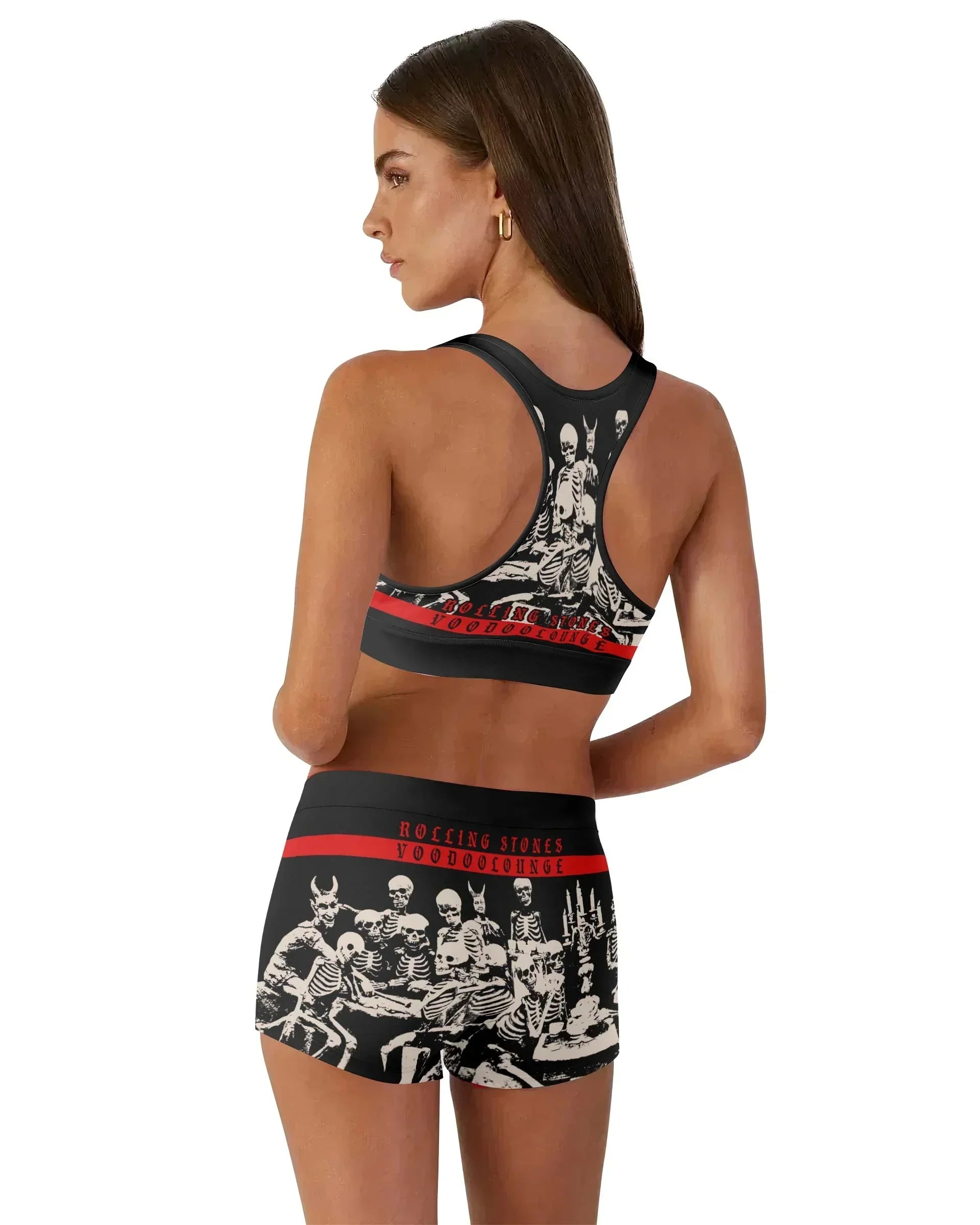 The Rolling Stones Voodoo Lounge Women's Workout Set - back lifestyle view