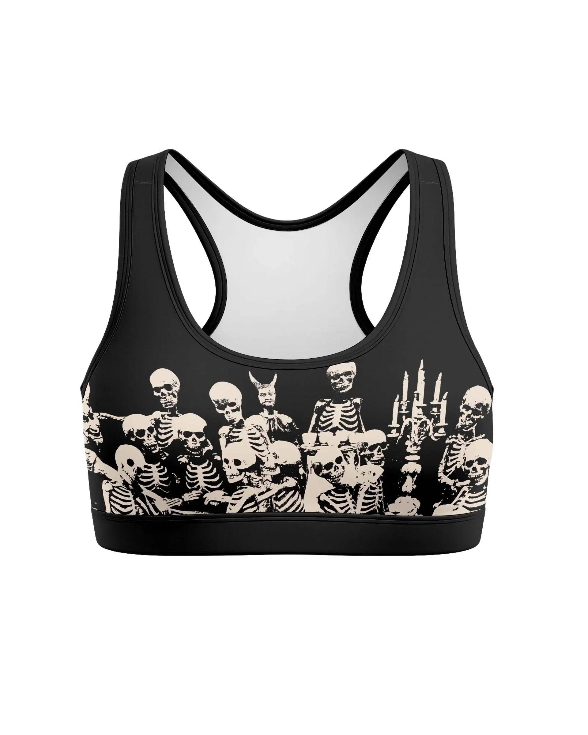 The Rolling Stones Voodoo Lounge Women's Padded Sports Bra - front view mockup