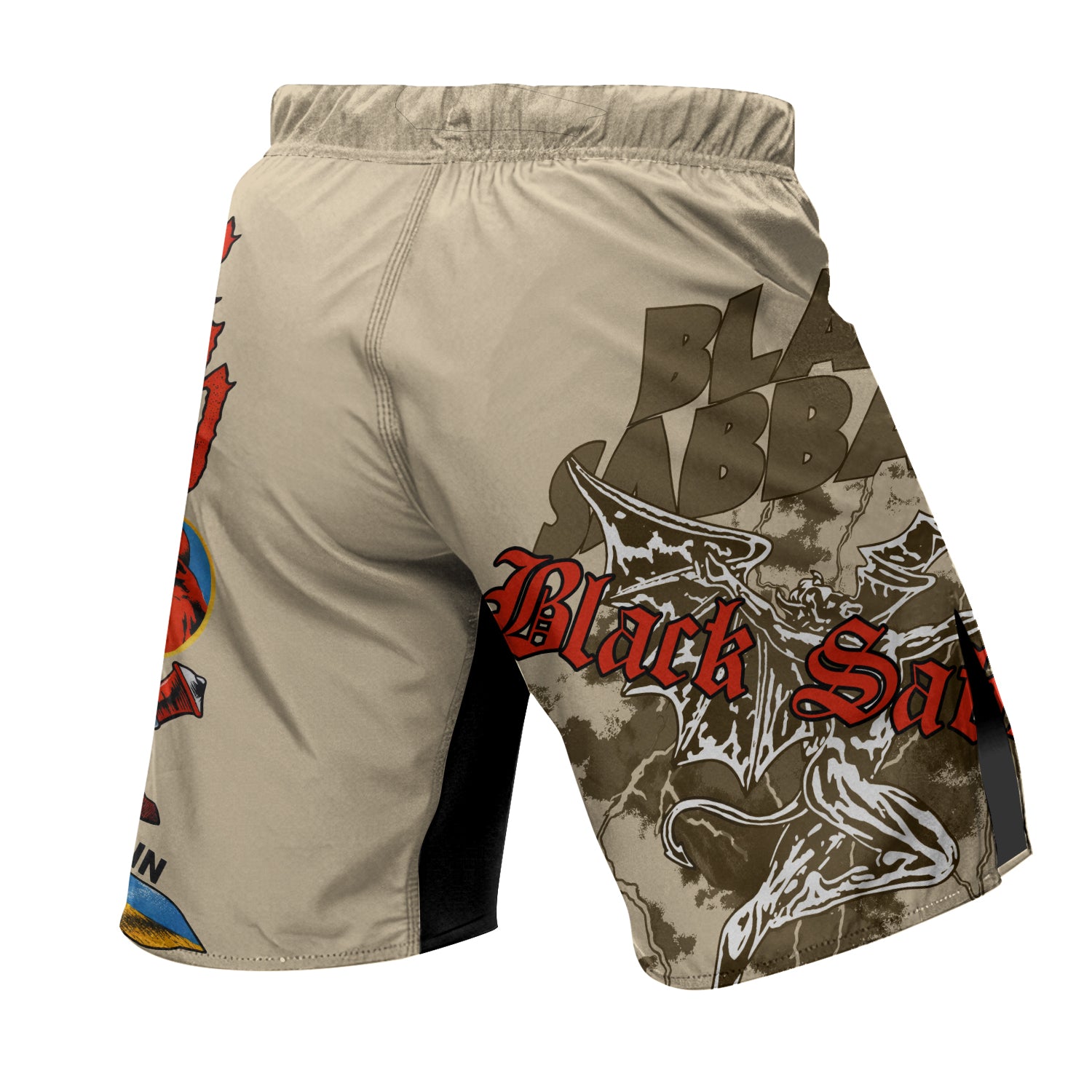 Black Sabbath Born Again Fight Shorts - back view mockup