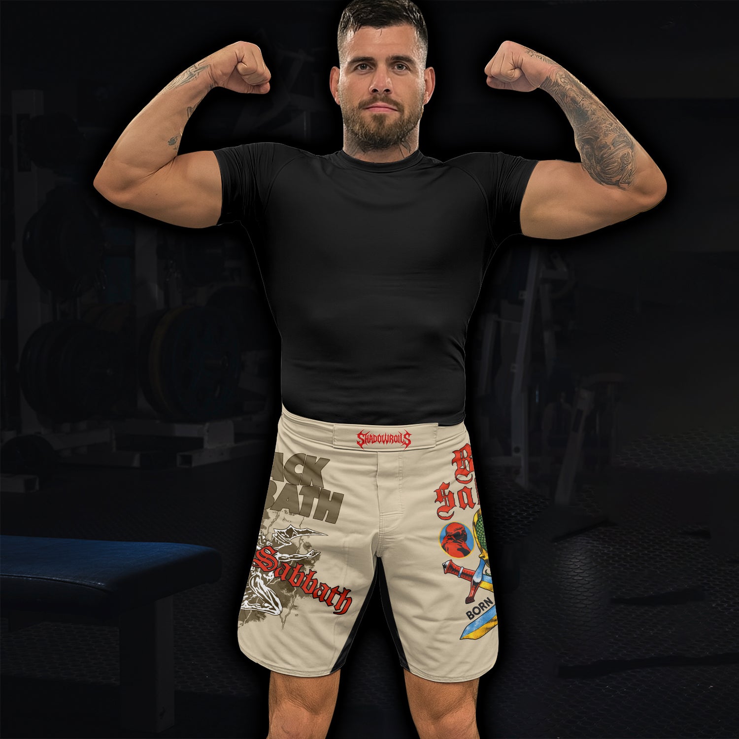 Black Sabbath Born Again Fight Shorts - lifestyle view