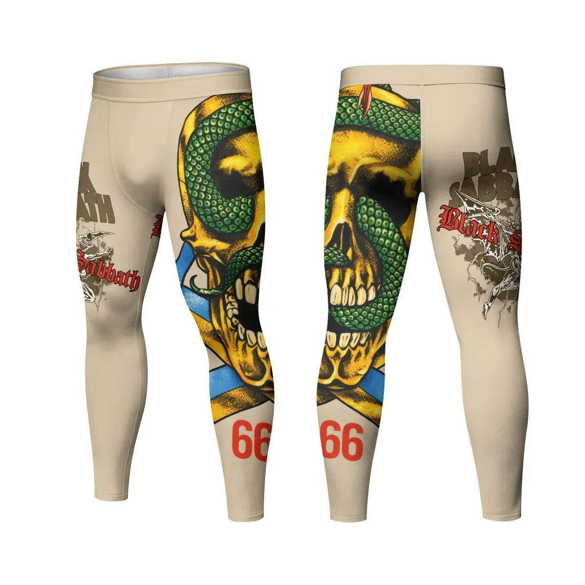 Black Sabbath Born Again Men's Leggings - front and back view