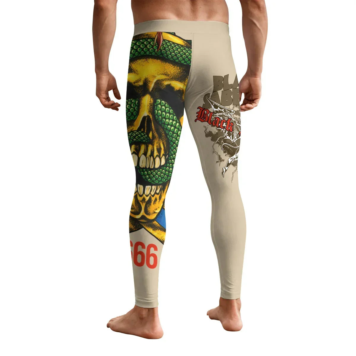 Black Sabbath Born Again Men's Leggings - back view mockup