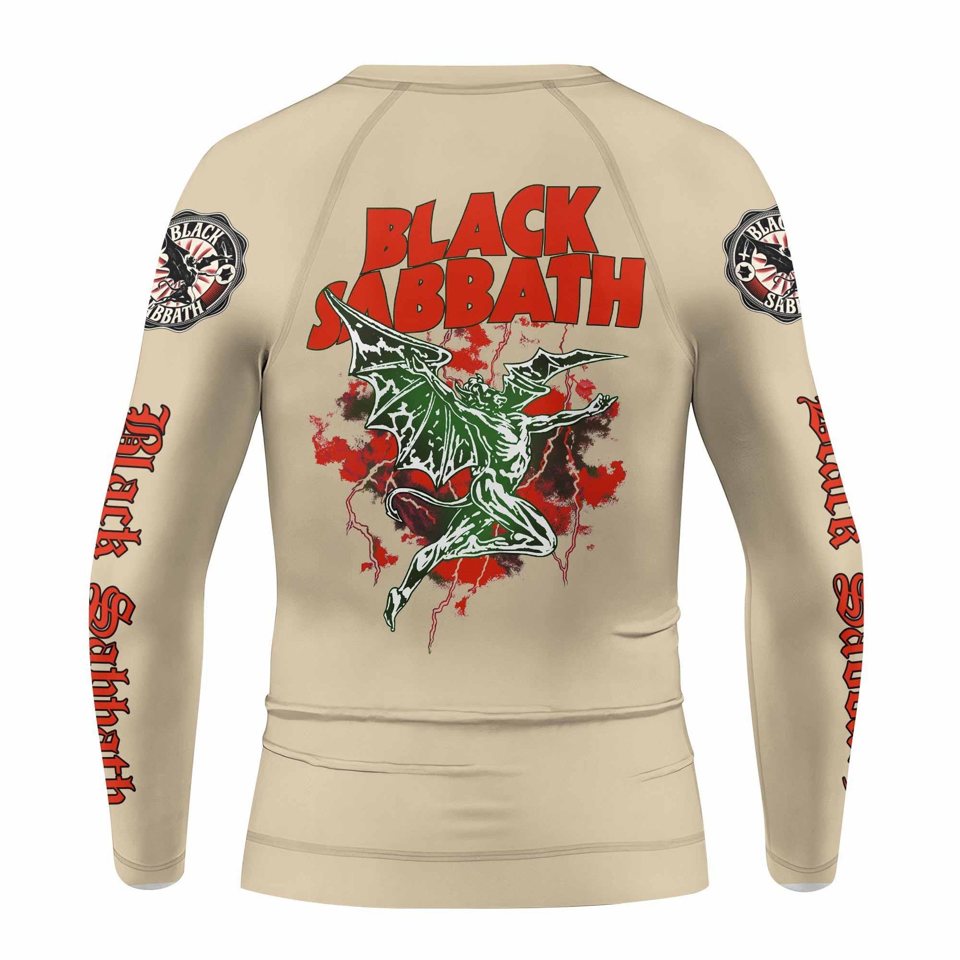 Black Sabbath Born Again Kids Rash Guard Long Sleeve - back view mockup