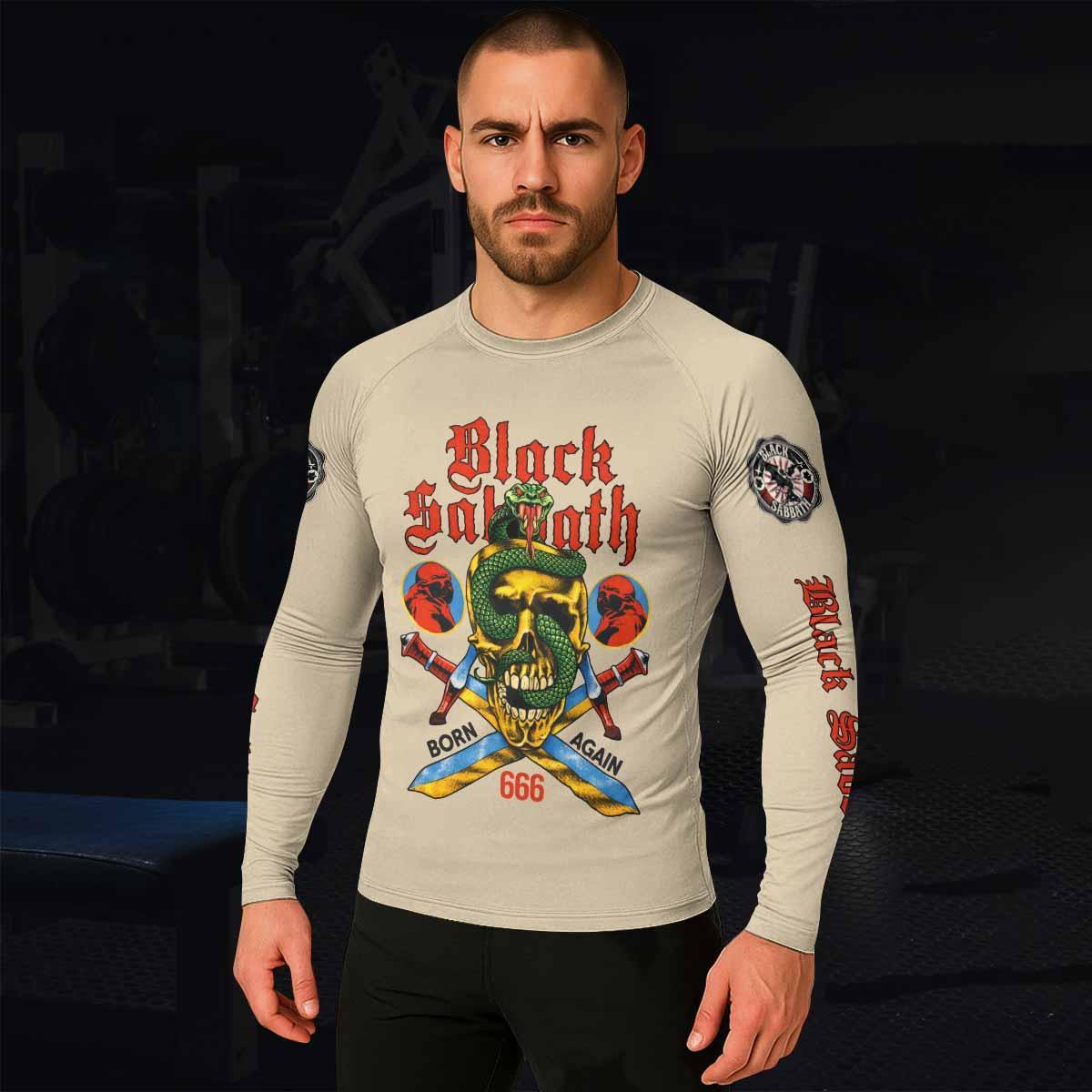 Black Sabbath Born Again Men's Rash Guard Long Sleeve - lifestyle view