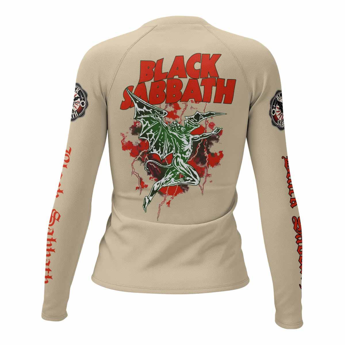 Black Sabbath Born Again Women's Rash Guard Long Sleeve - back view mockup