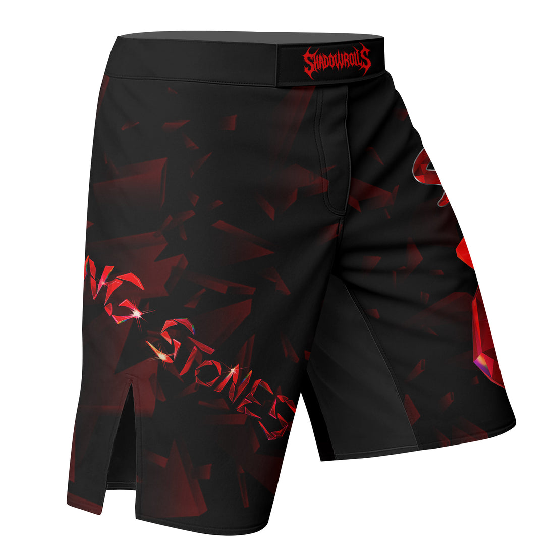 The Rolling Stones Tongue Logo Fight Shorts - right side mockup