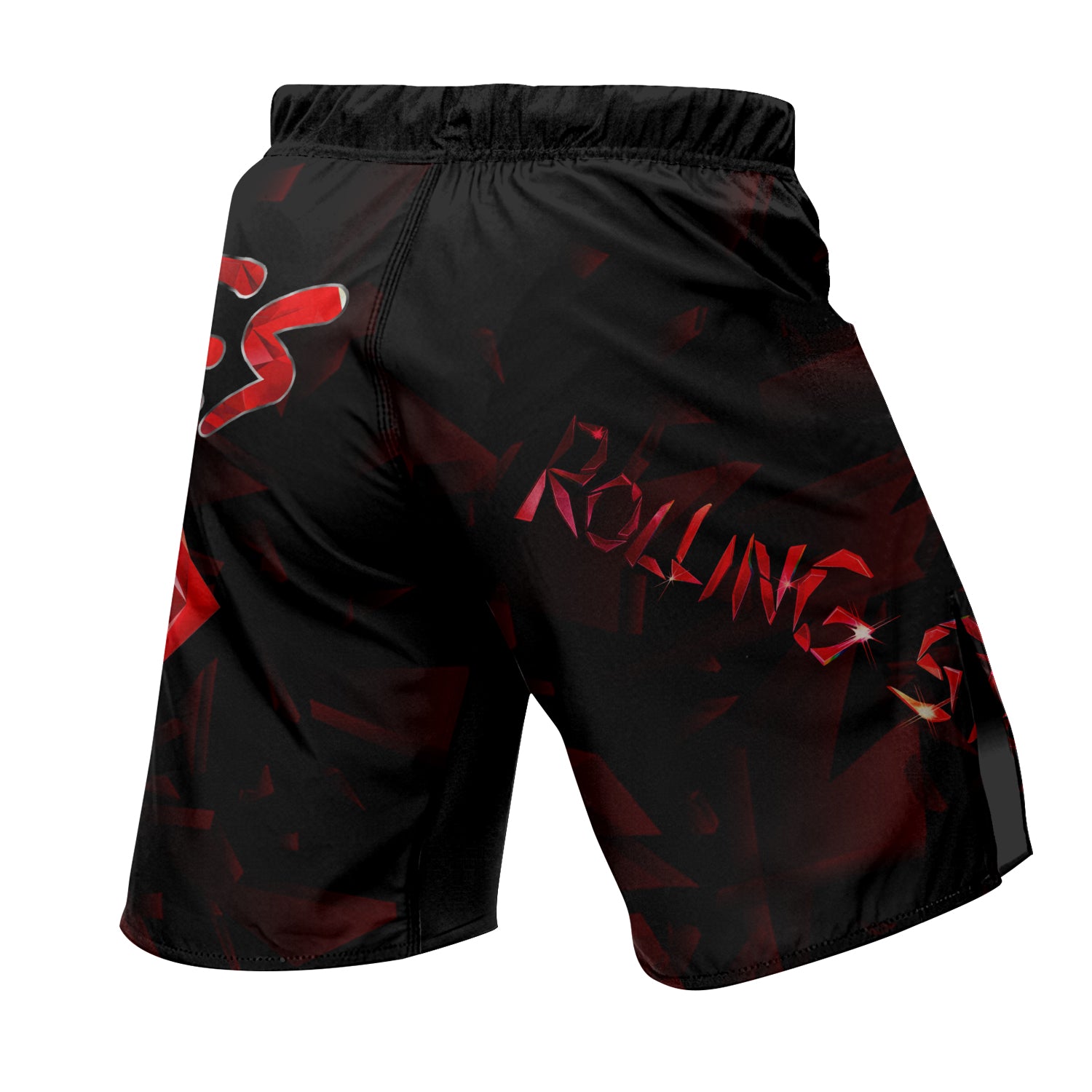 The Rolling Stones Tongue Logo Fight Shorts - back view mockup