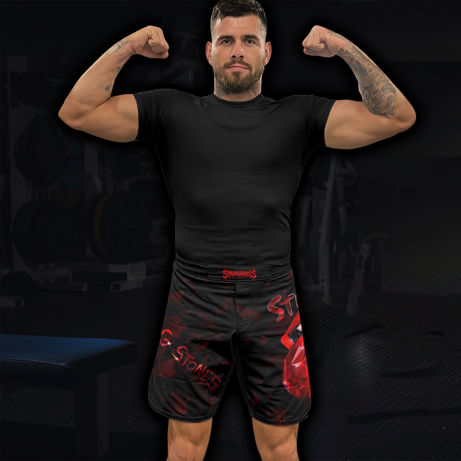 The Rolling Stones Tongue Logo Fight Shorts - lifestyle view