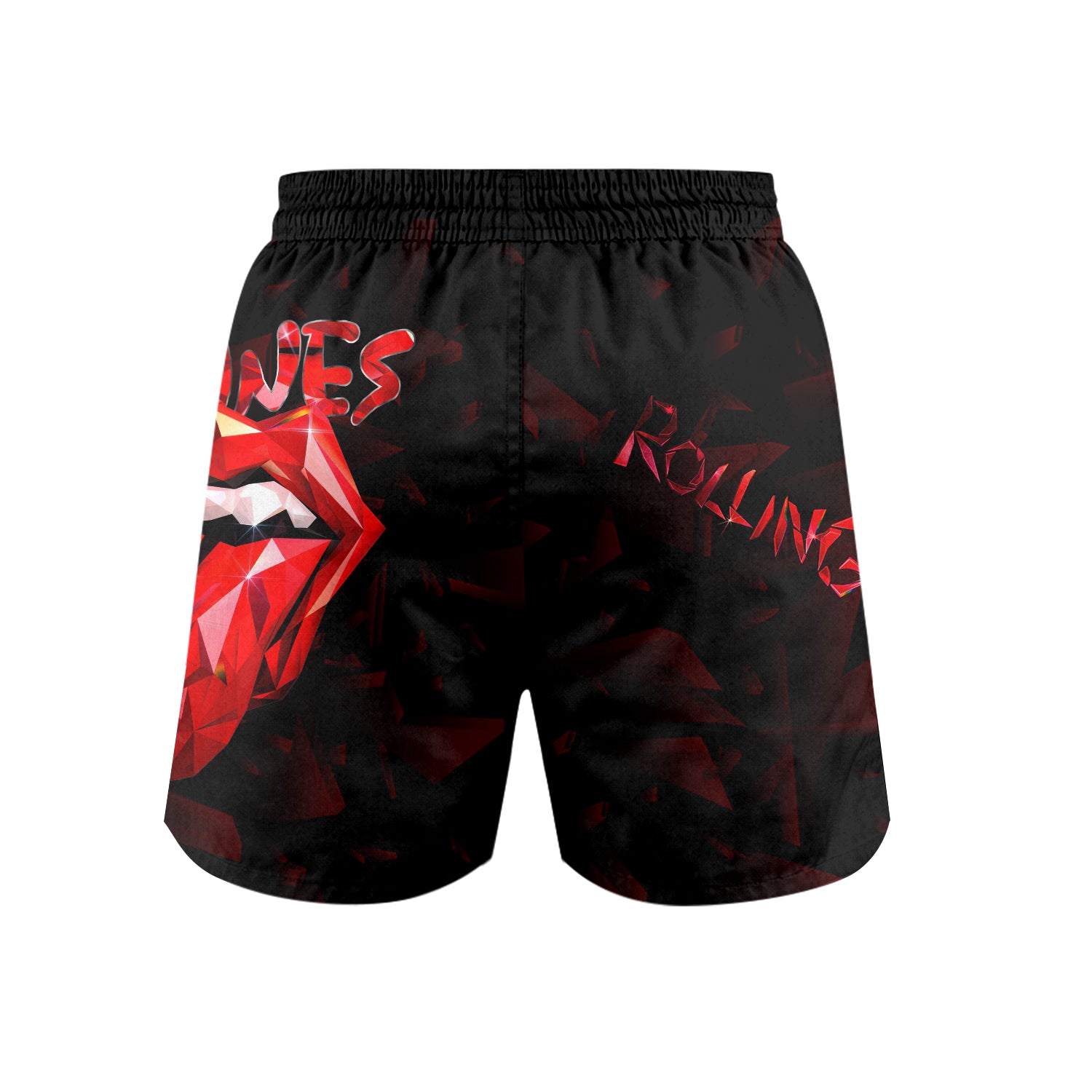 The Rolling Stones Tongue Logo Grappling Shorts - back view mockup