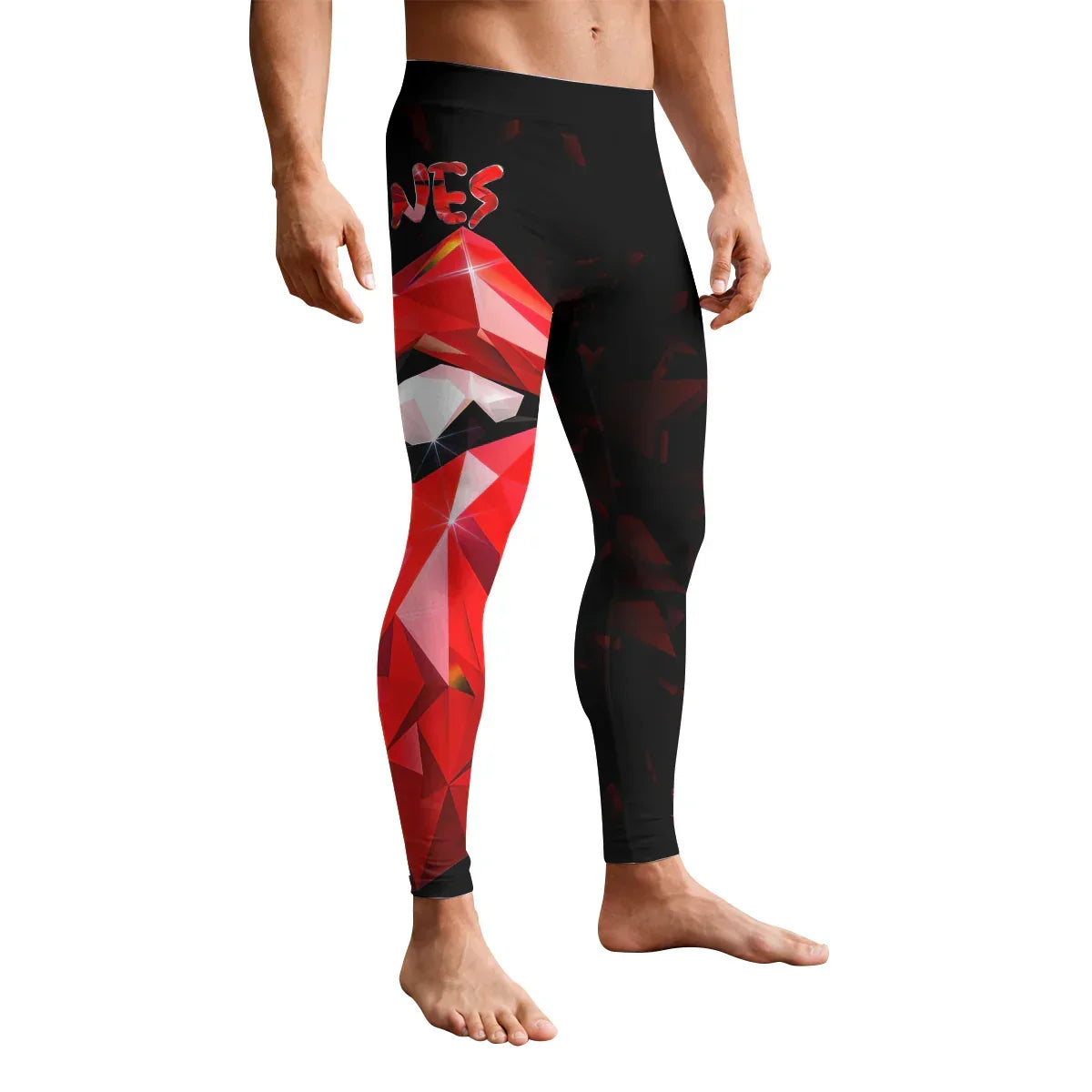 The Rolling Stones Tongue Logo Men's Leggings - front view mockup
