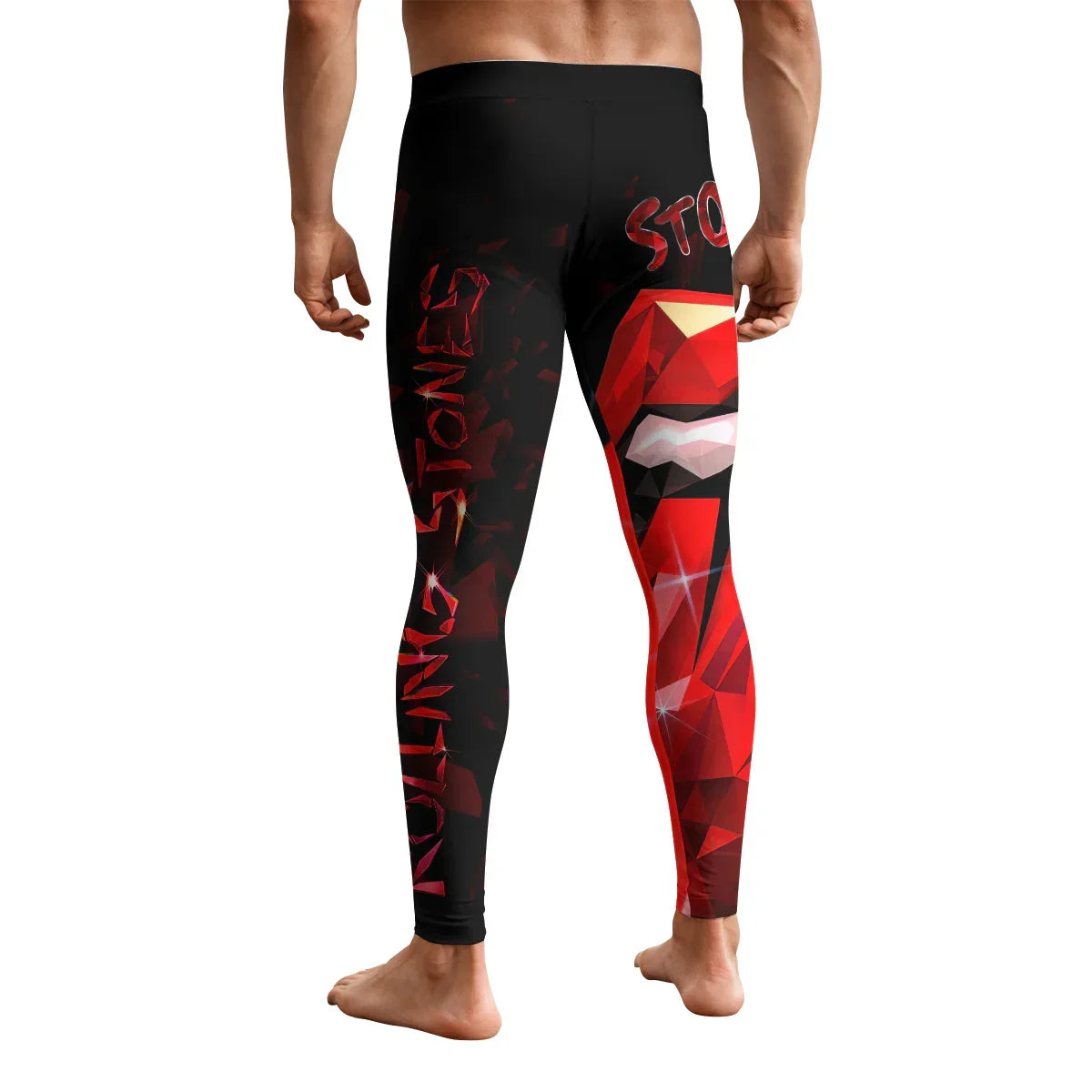The Rolling Stones Tongue Logo Men's Leggings - back view mockup