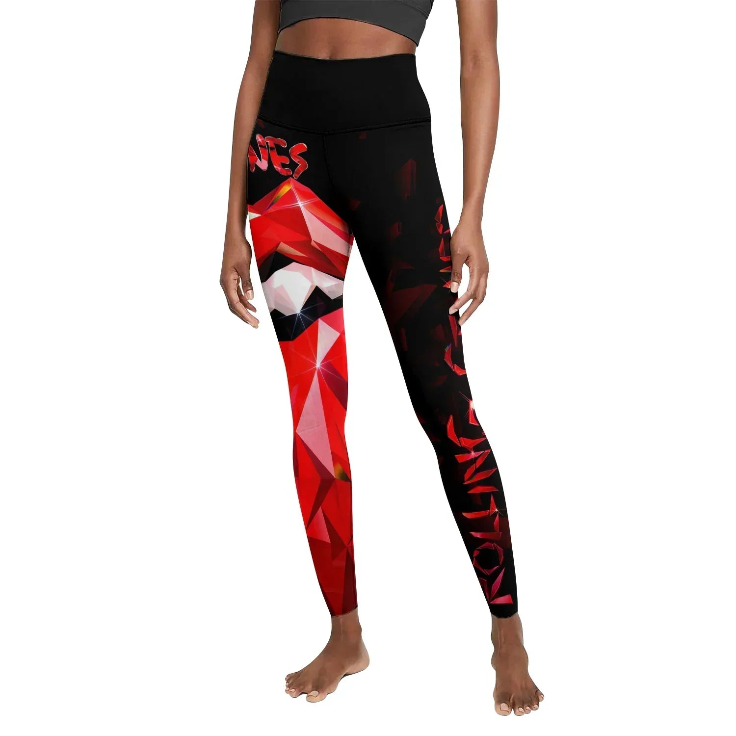 The Rolling Stones Tongue Logo Women's Leggings - front view mockup
