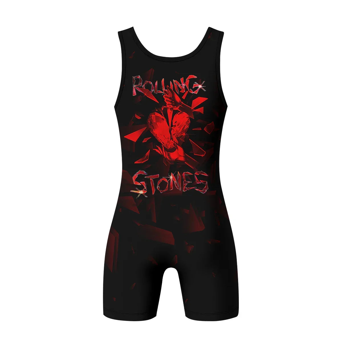 The Rolling Stones Tongue Logo Wrestling Singlet - back view mockup