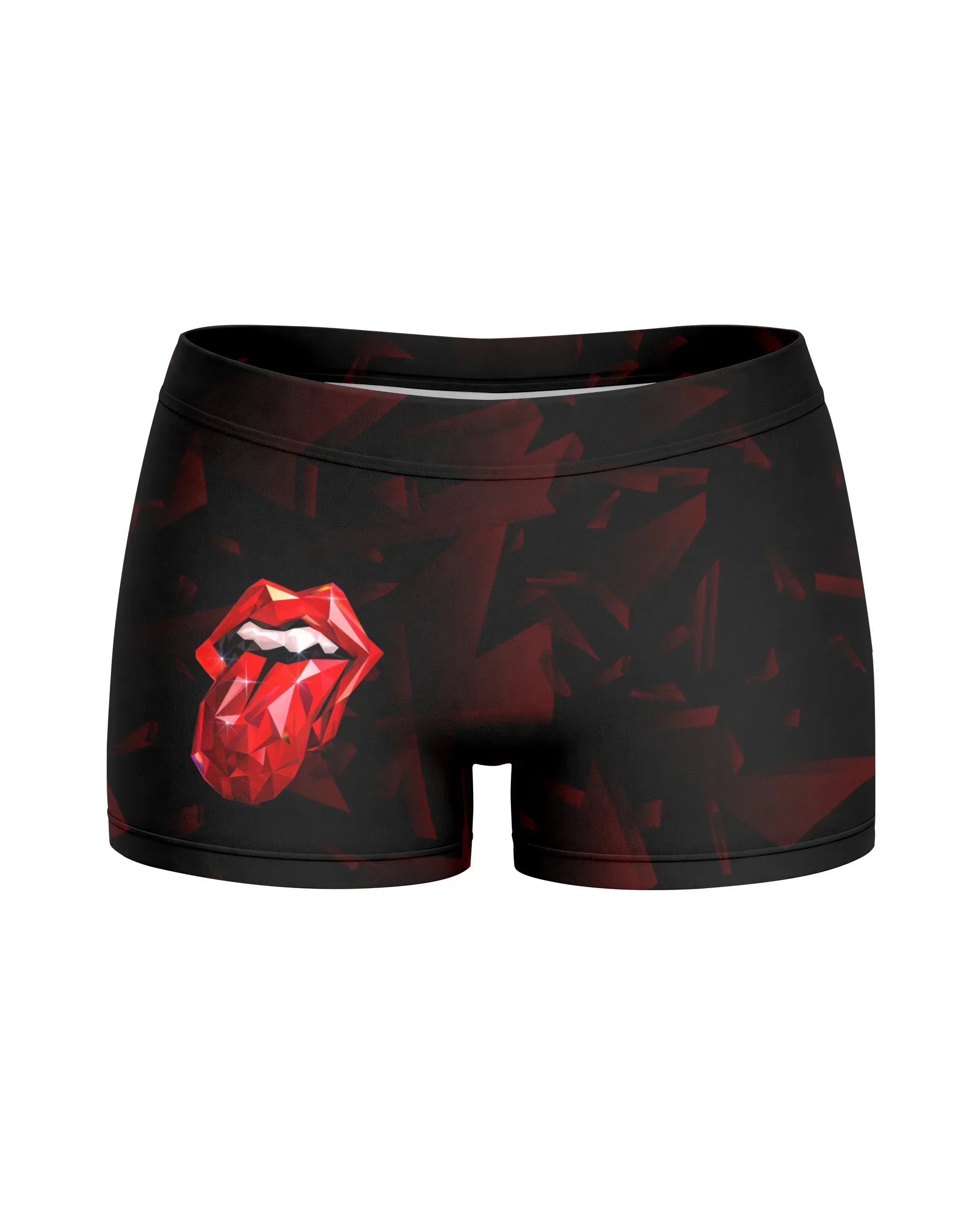 The Rolling Stones Tongue Logo Women's Yoga Shorts - front view mockup