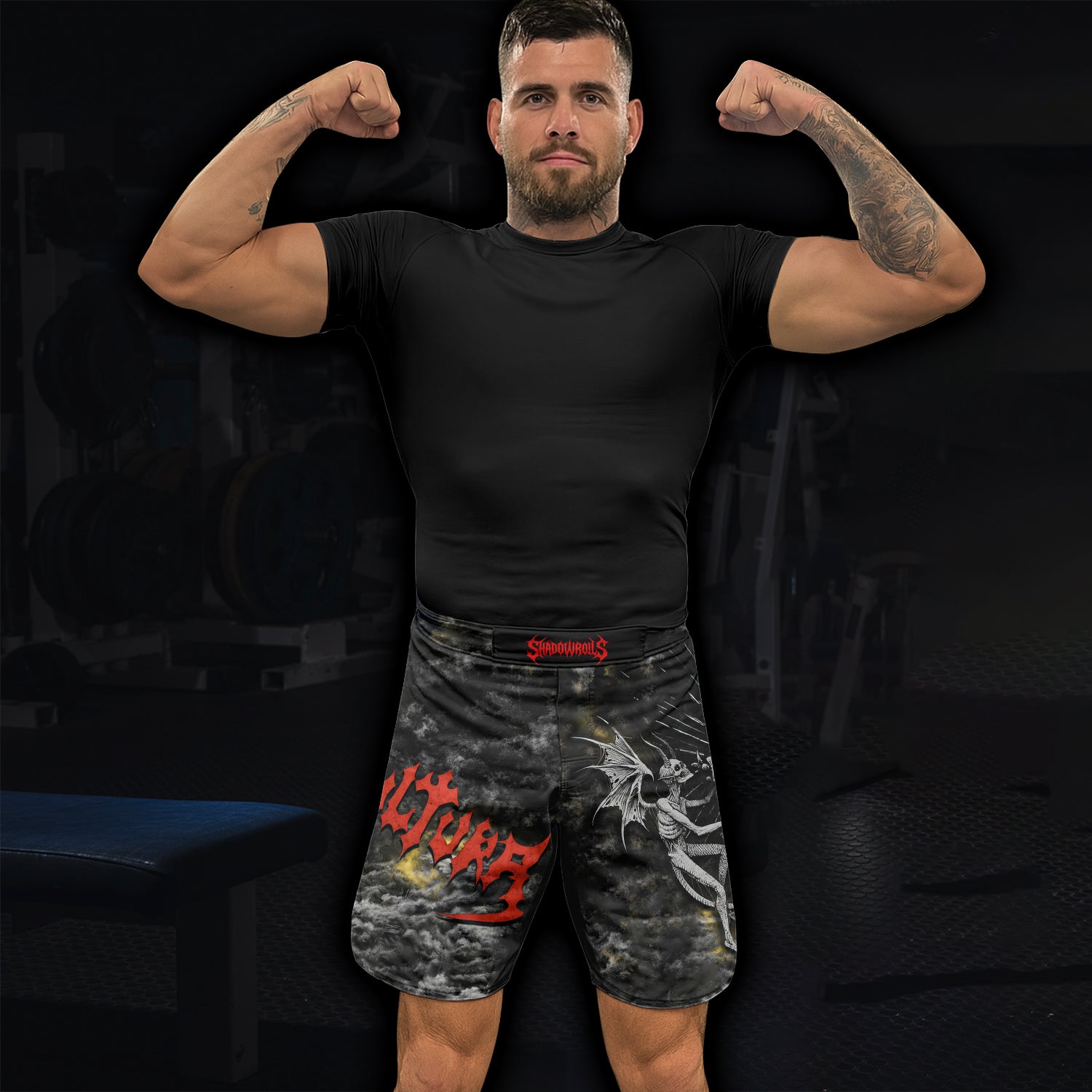 Sepultura Demonic Sacrifice Fight Shorts - lifestyle view