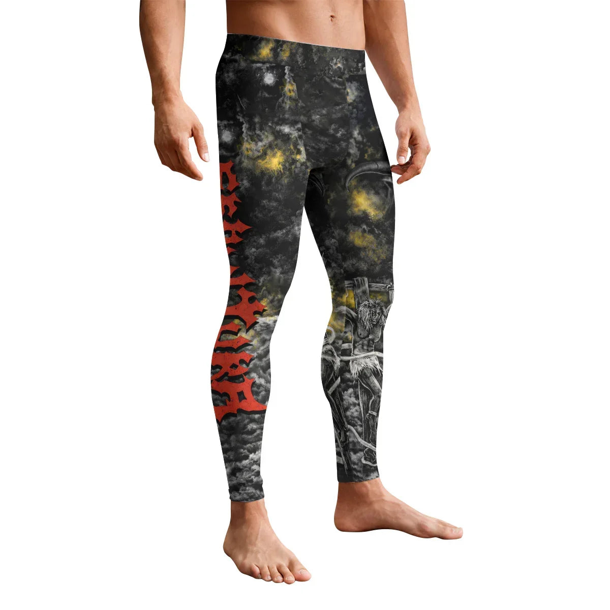 Sepultura Demonic Sacrifice Men's Leggings - front view mockup