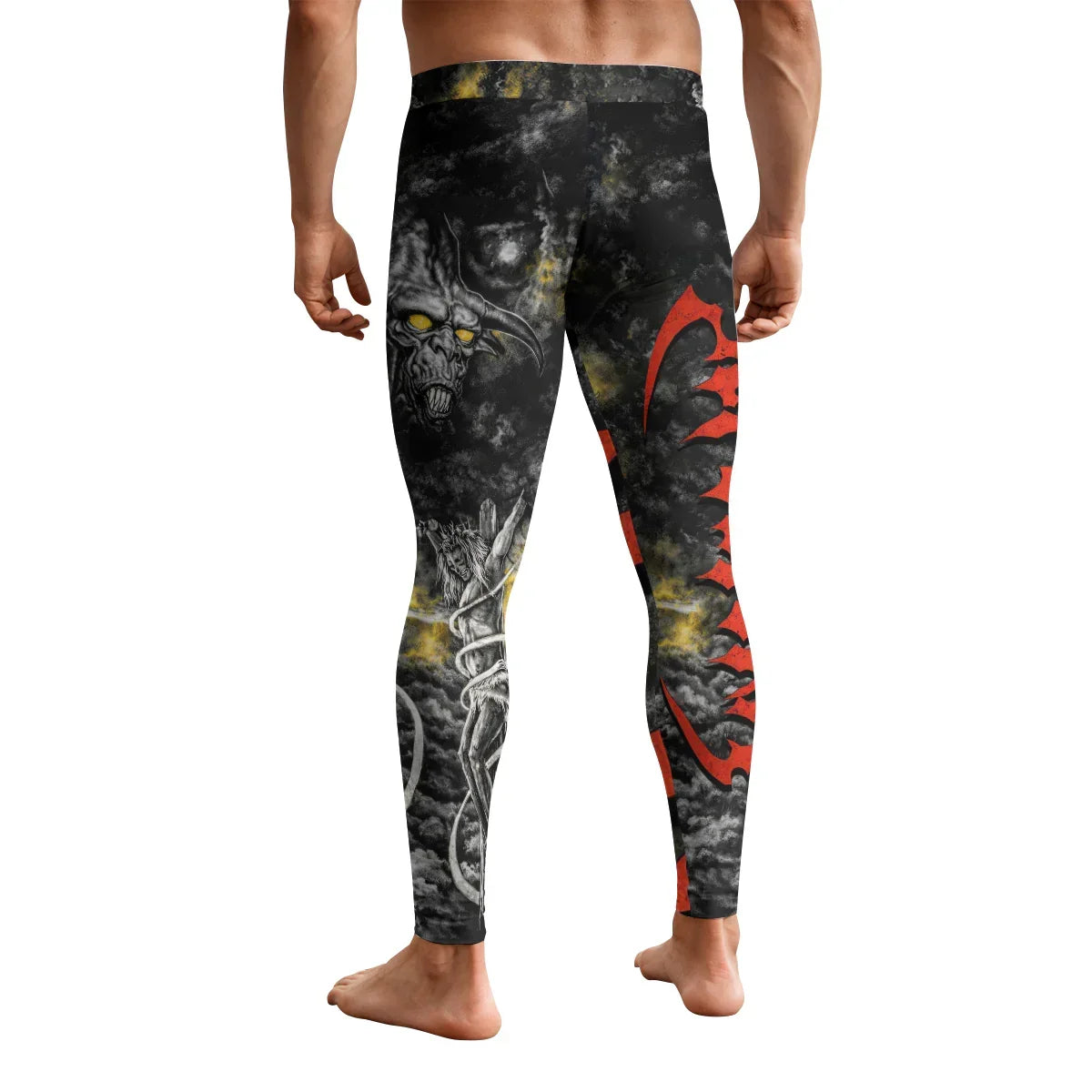 Sepultura Demonic Sacrifice Men's Leggings - back view mockup