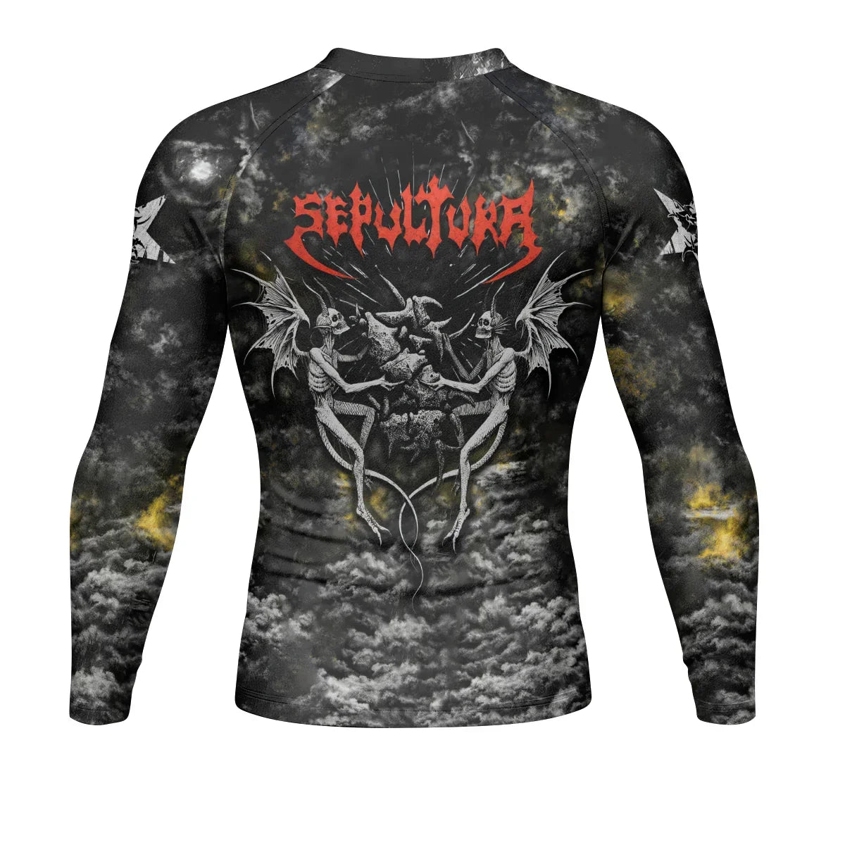 Sepultura Demonic Sacrifice Men's Rash Guard Long Sleeve - back view mockup