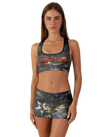Sepultura Demonic Sacrifice Women's Workout Set - front lifestyle view