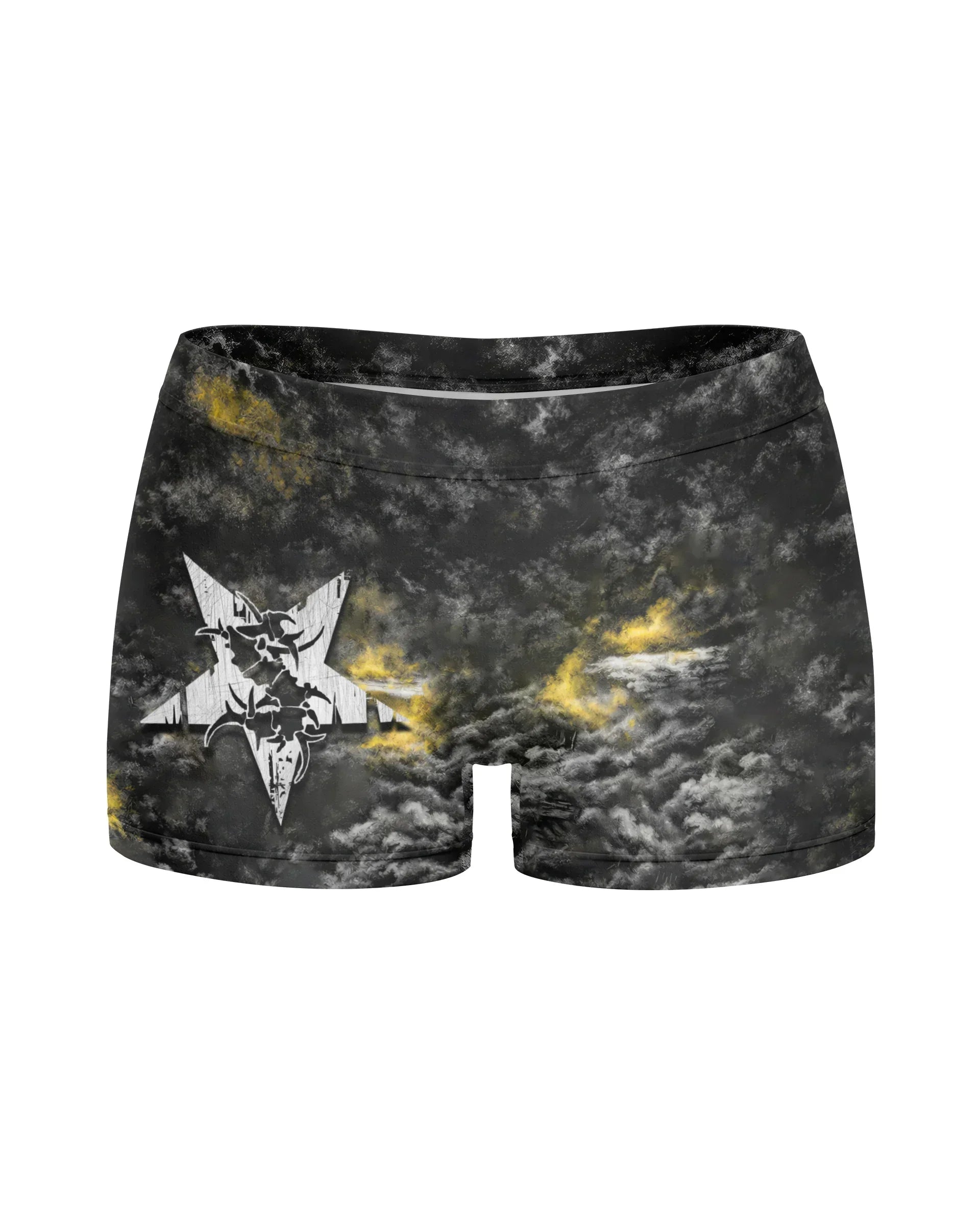 Sepultura Demonic Sacrifice Women's Yoga Shorts - front view mockup