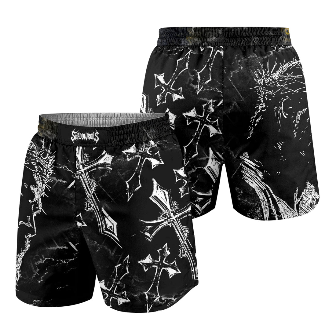 Jesus Is Alive Grappling Shorts - front and back view