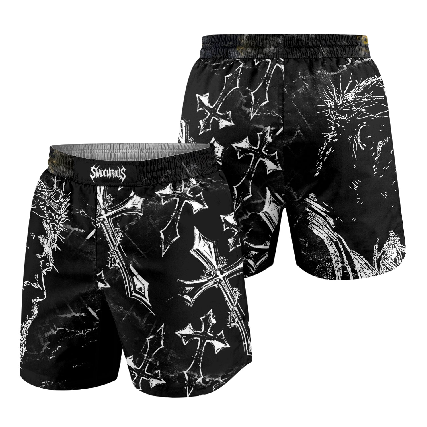 Jesus Is Alive Grappling Shorts - front and back view
