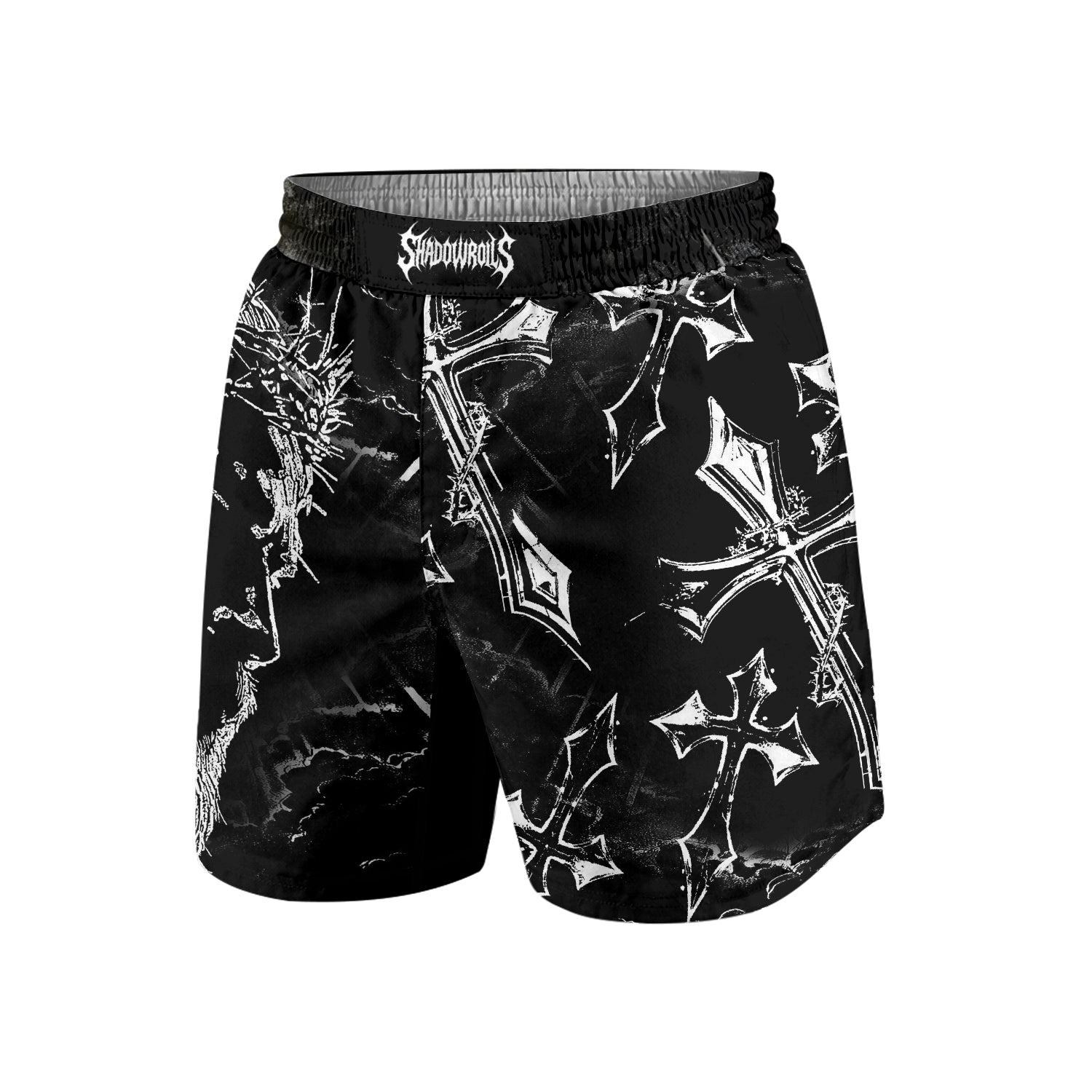 Jesus Is Alive Grappling Shorts - front view mockup