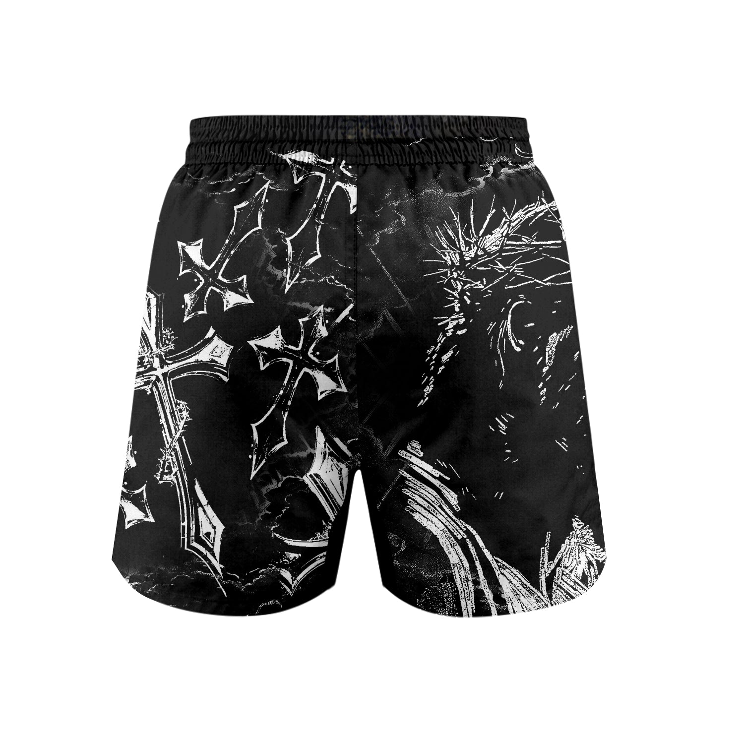 Jesus Is Alive Grappling Shorts - back view mockup