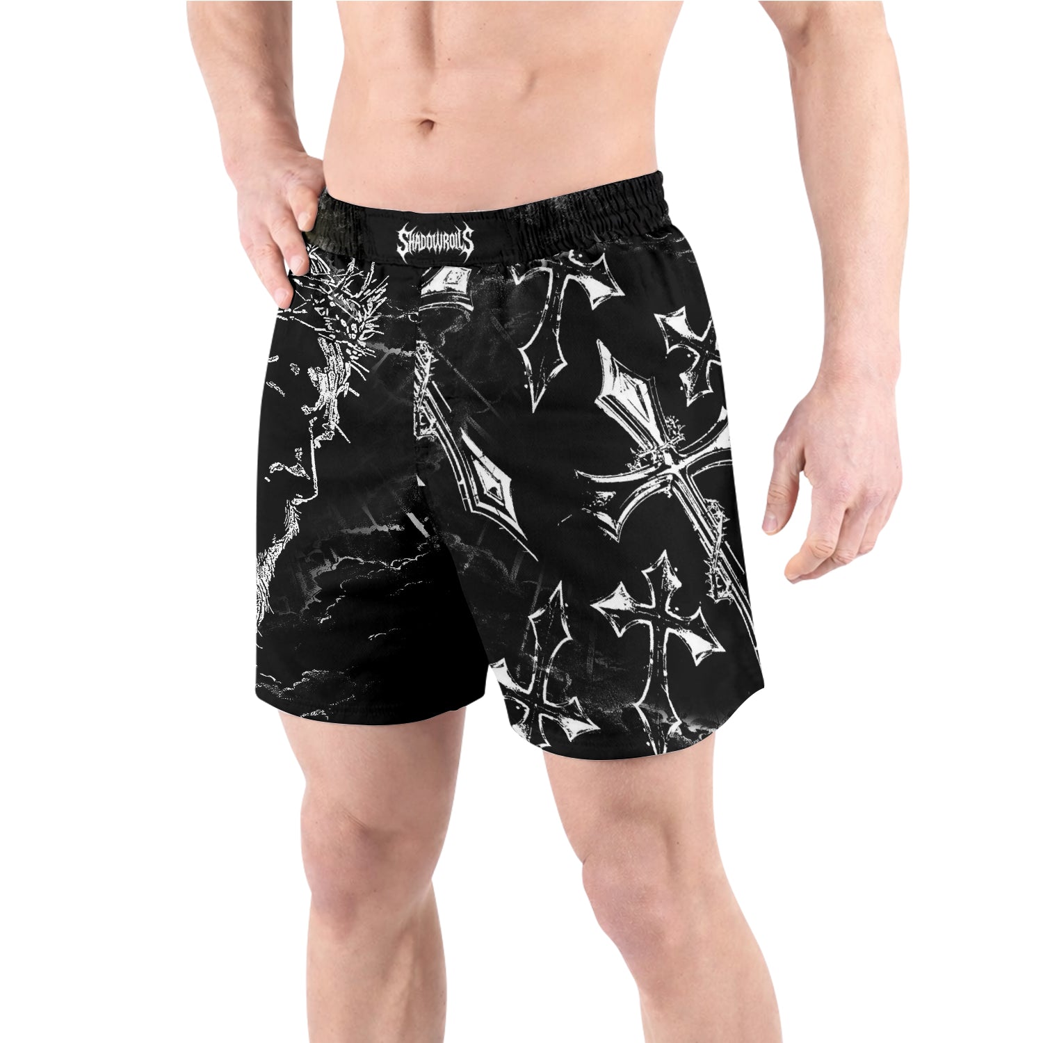 Jesus Is Alive Grappling Shorts - front view lifestyle