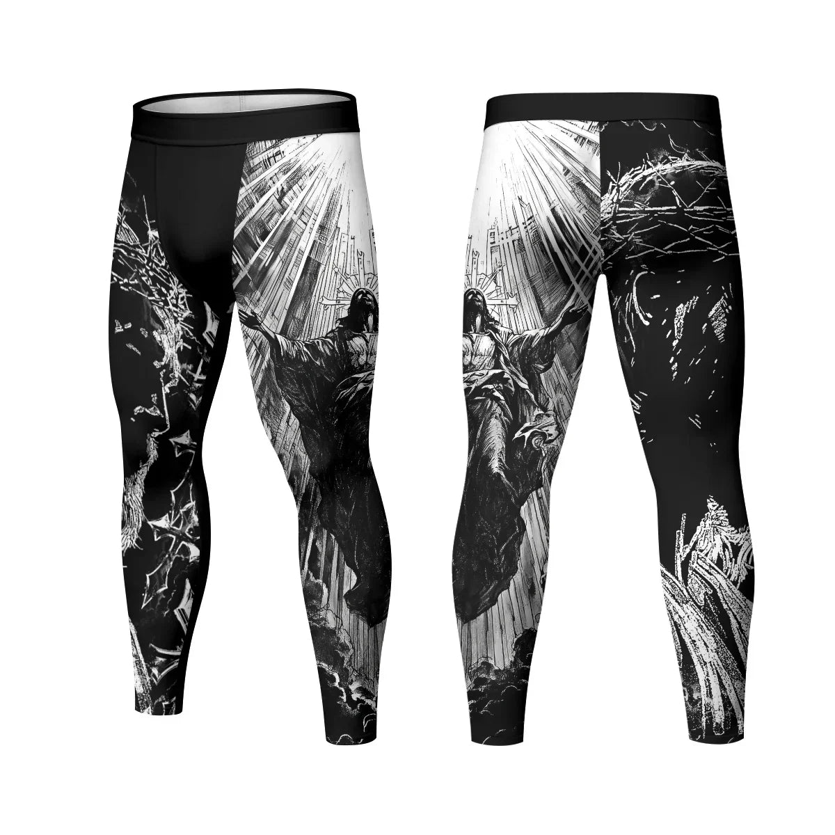Jesus Is Alive Men's Leggings - front and back view